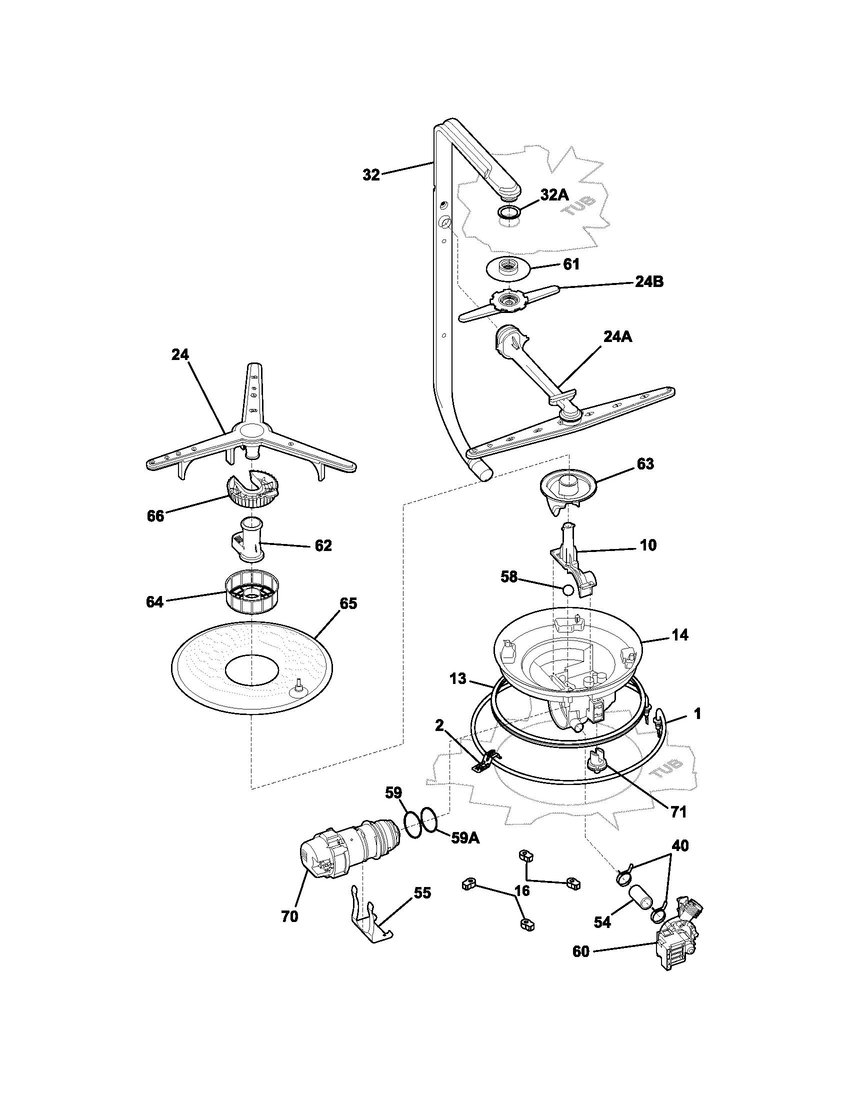 Frigidaire PLD2850RDC0 motor & pump diagram