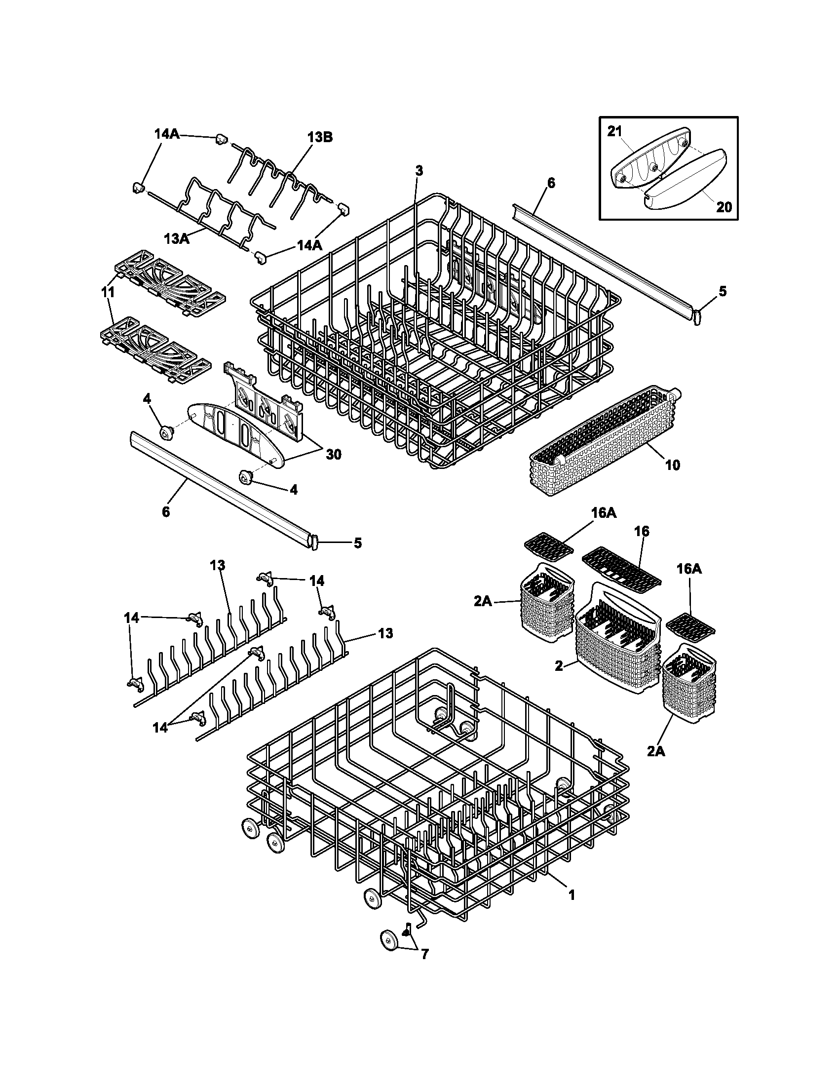 Frigidaire PLD2850RDC0 racks diagram