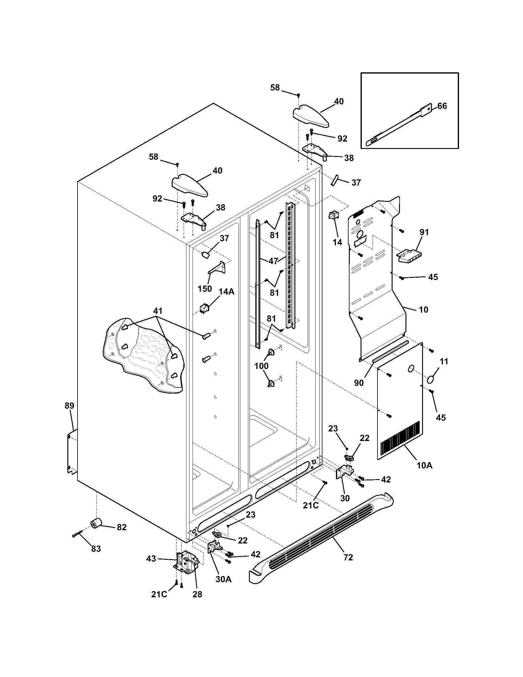 Frigidaire FRS26KF6DQ1 cabinet diagram