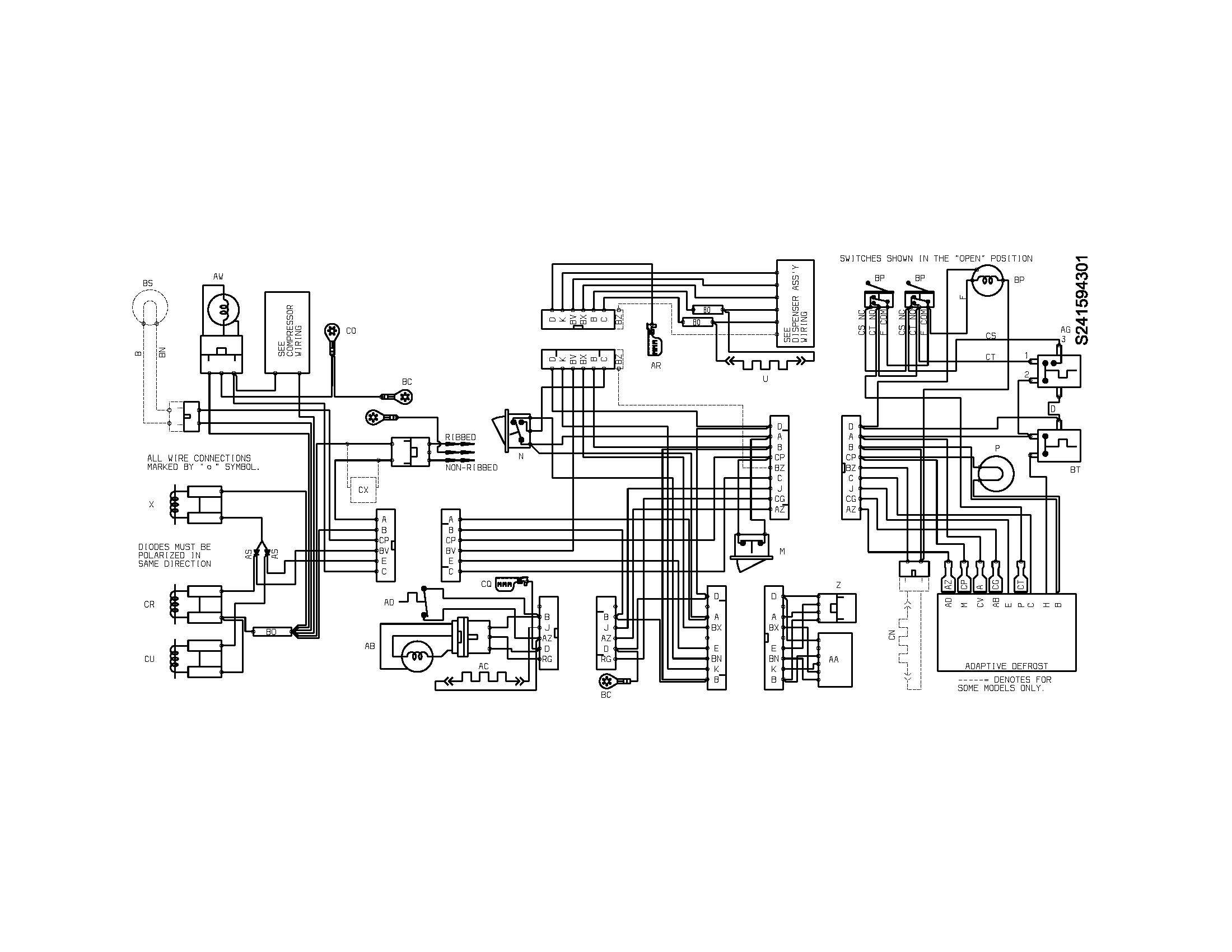 Frigidaire FRS26FCDB3 wiring schematic diagram