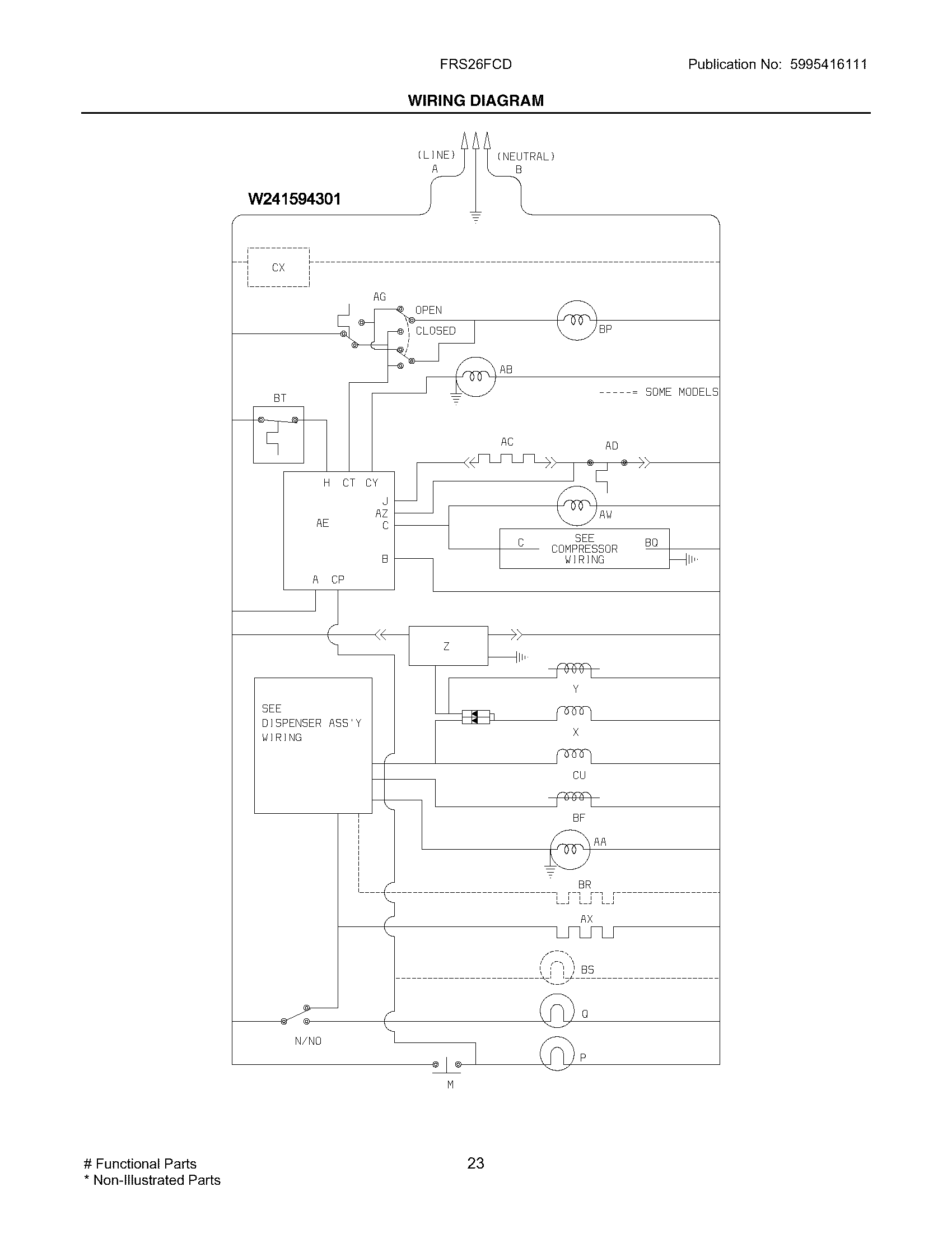 Frigidaire FRS26FCDB3 wiring diagram diagram