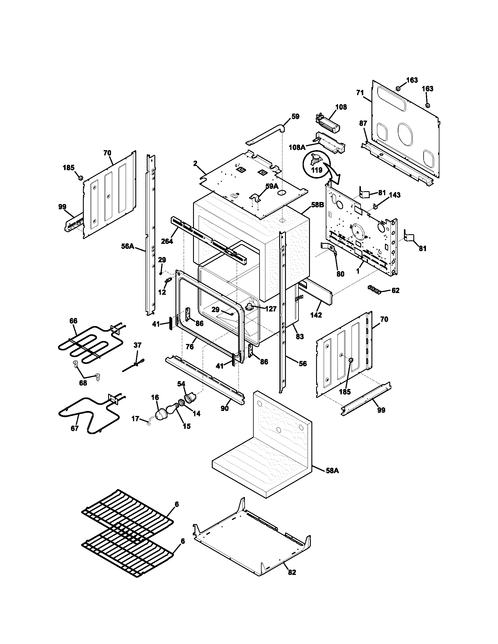 Kenmore 79047733400 lower body diagram