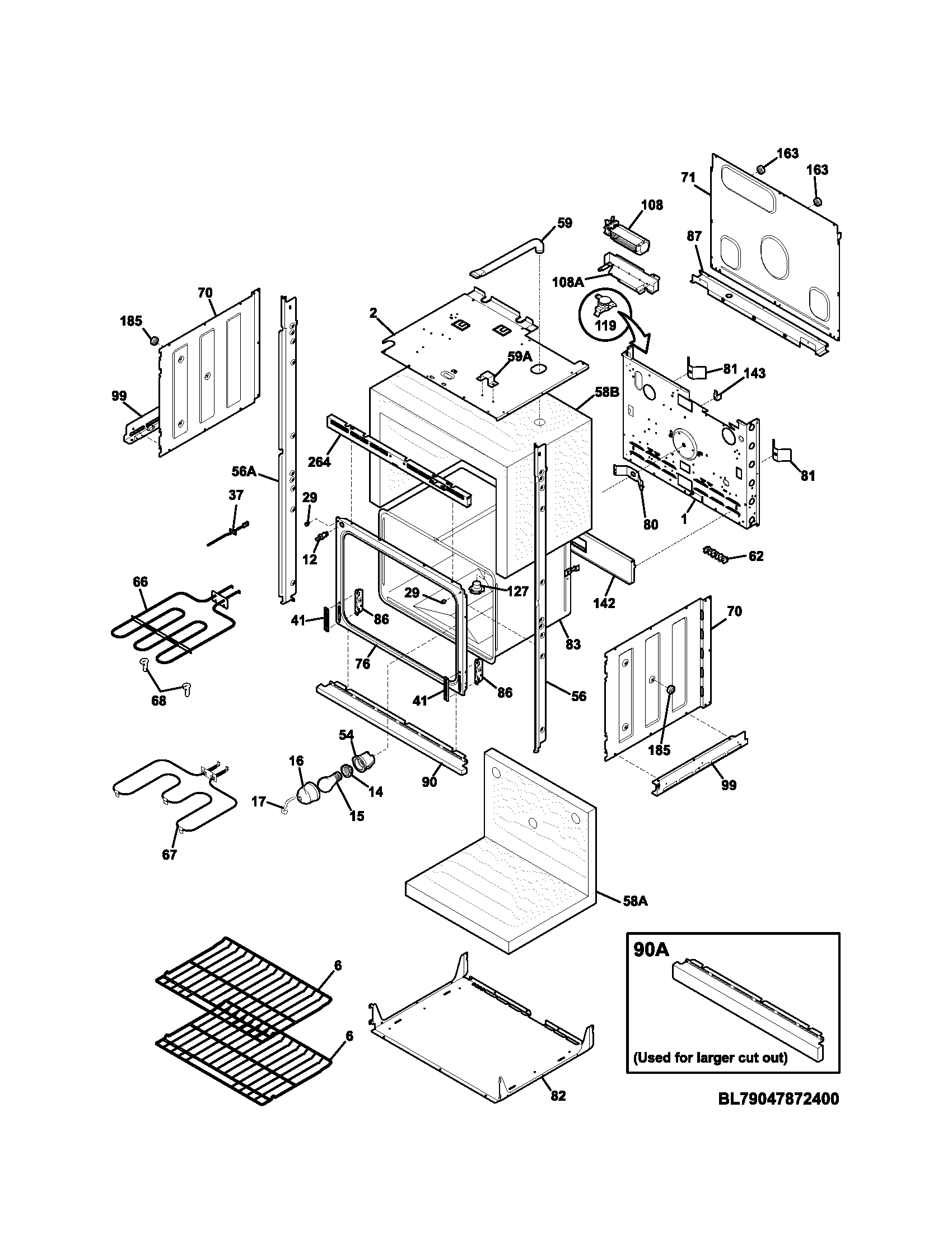 Kenmore 79047873400 lower body diagram