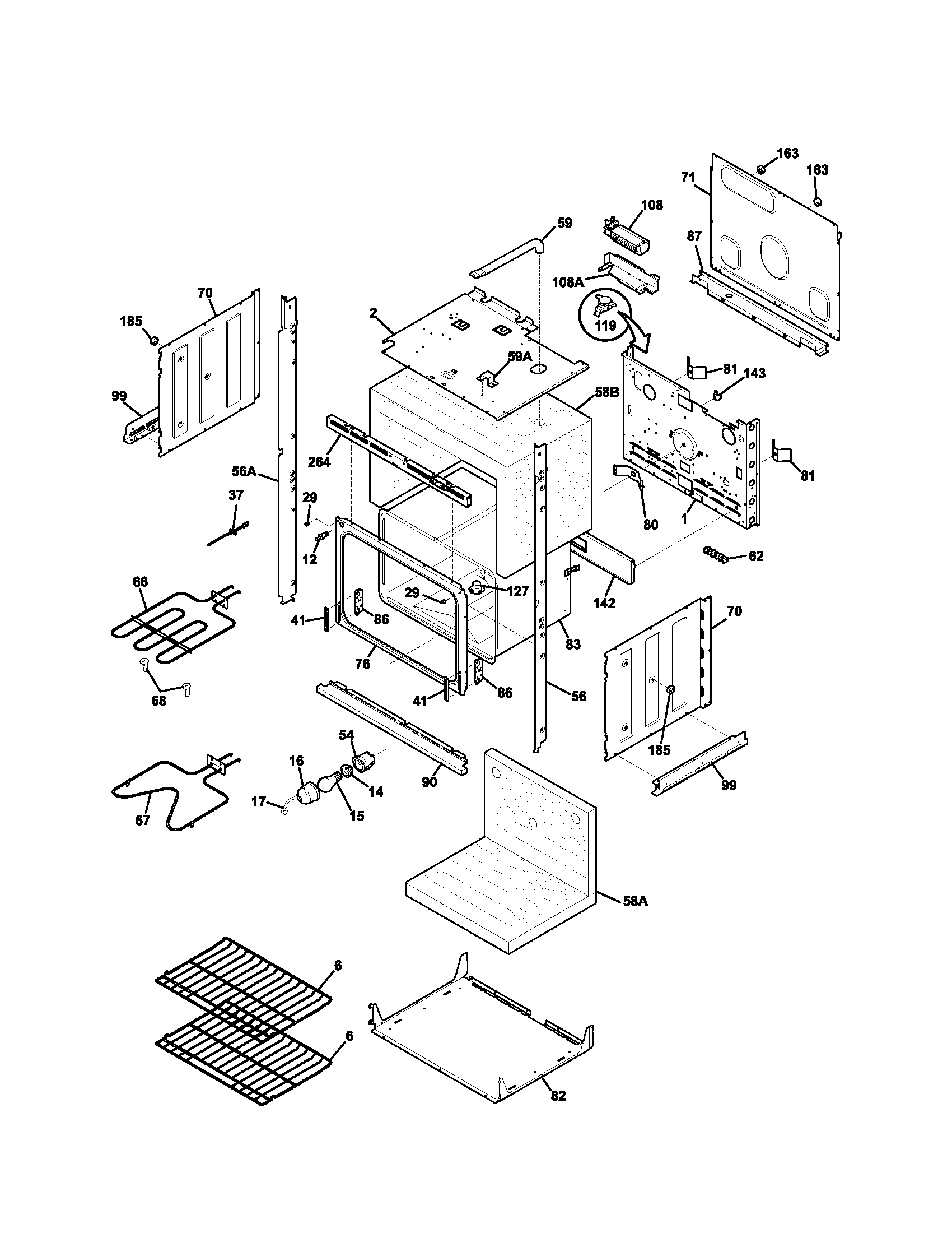 Kenmore 79047732400 lower body diagram