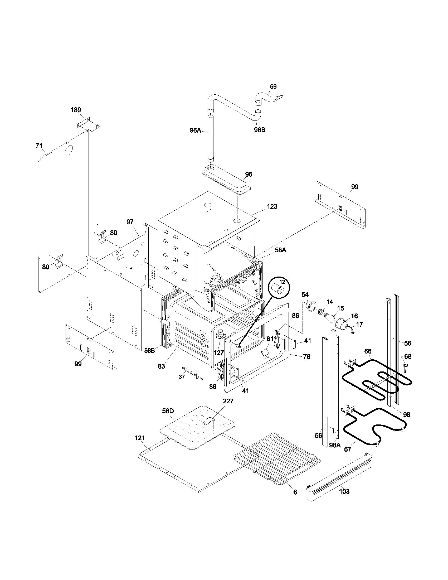 Kenmore 79041392400 lower body diagram
