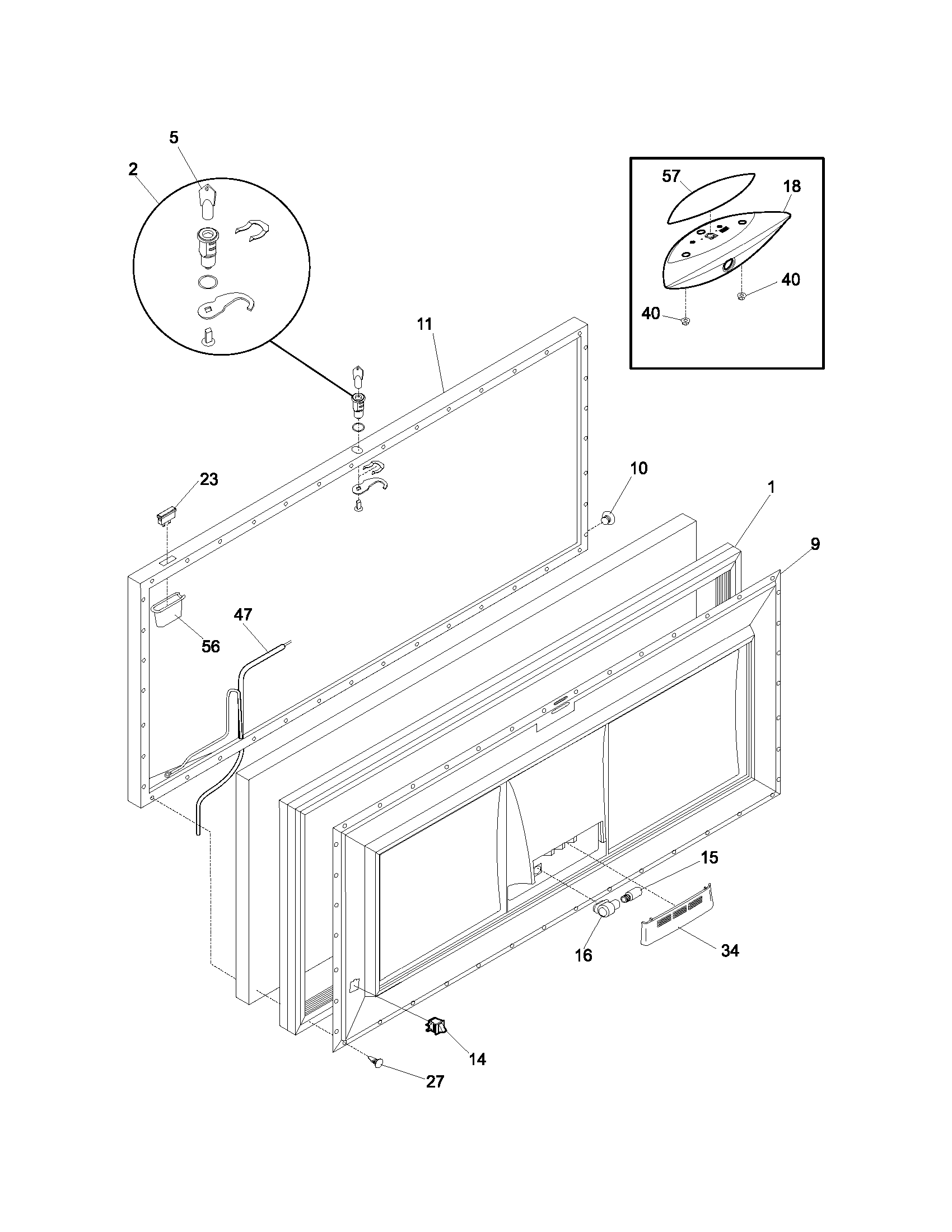 Frigidaire LFFC1526DW0 door diagram