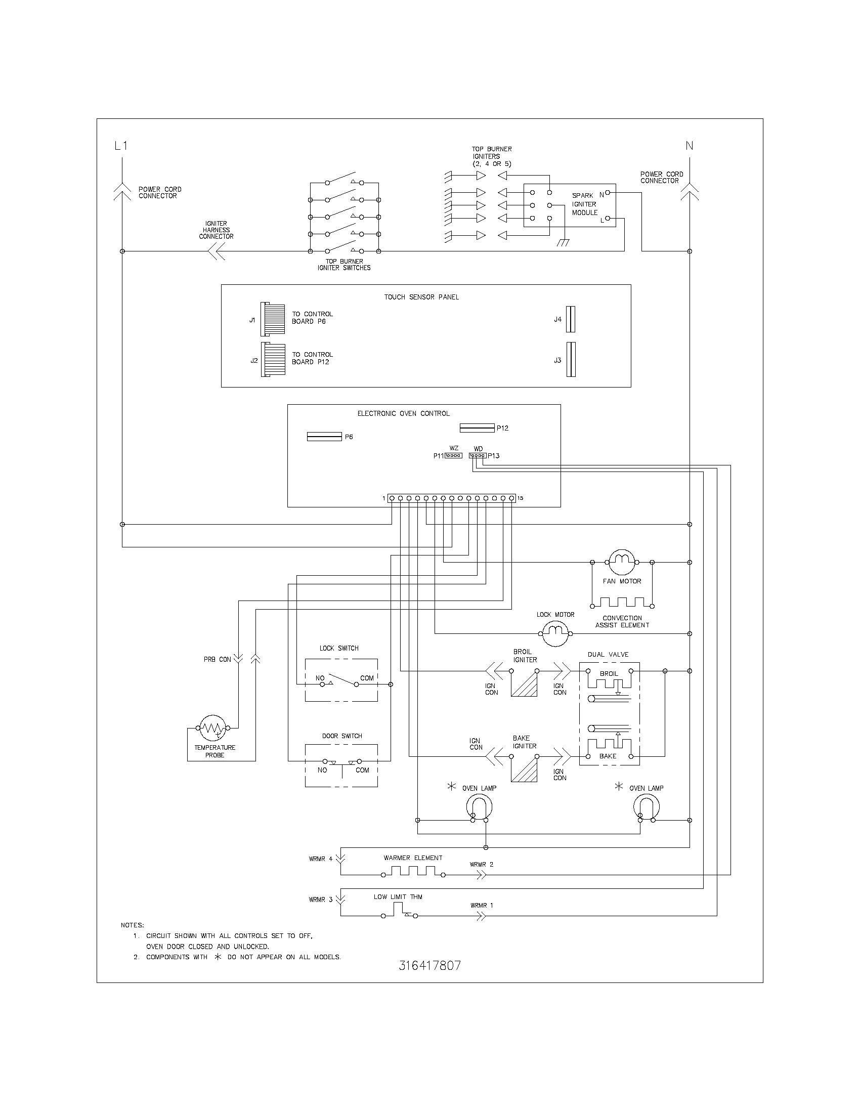Kenmore Elite 79079369400 wiring schematic diagram