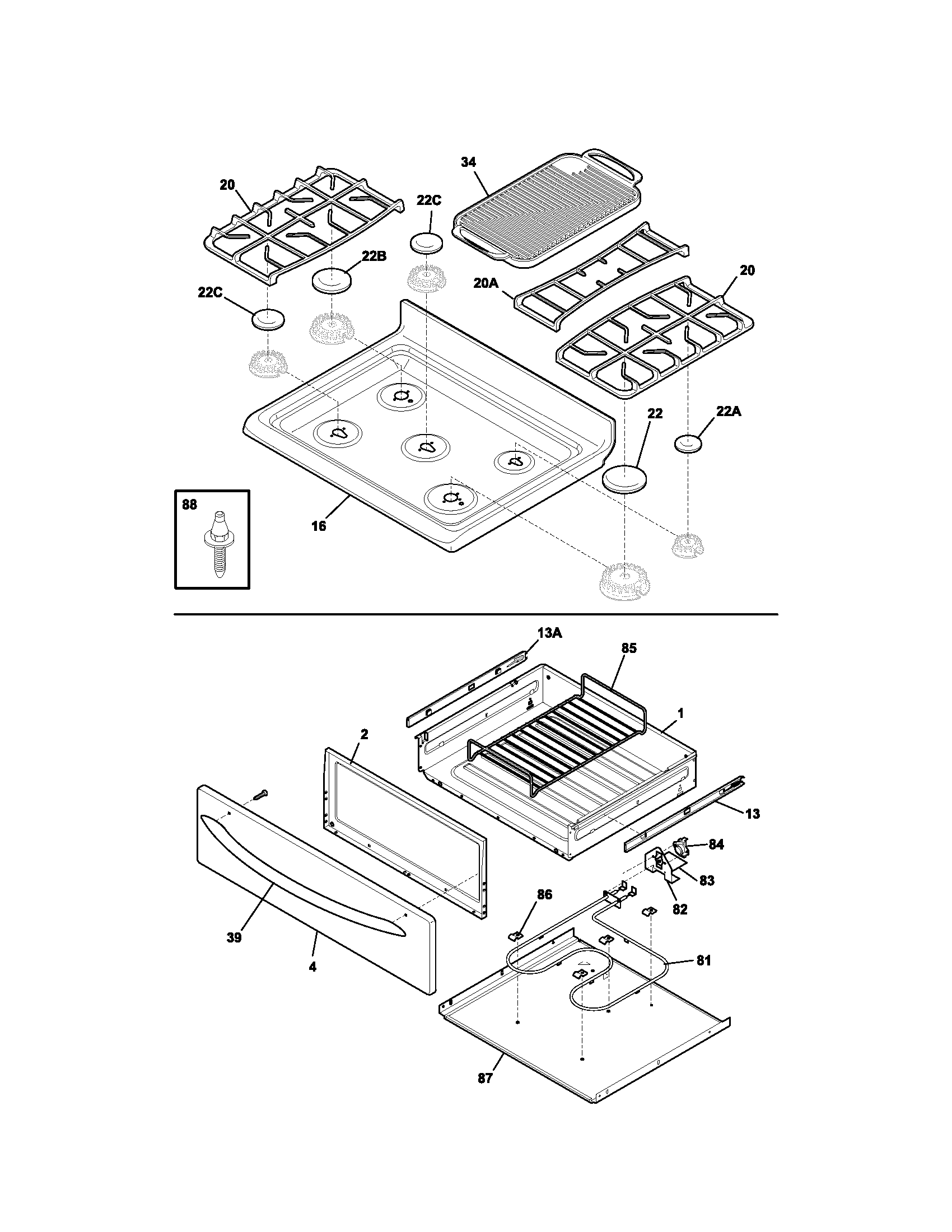 Kenmore Elite 79079363400 top/drawer diagram