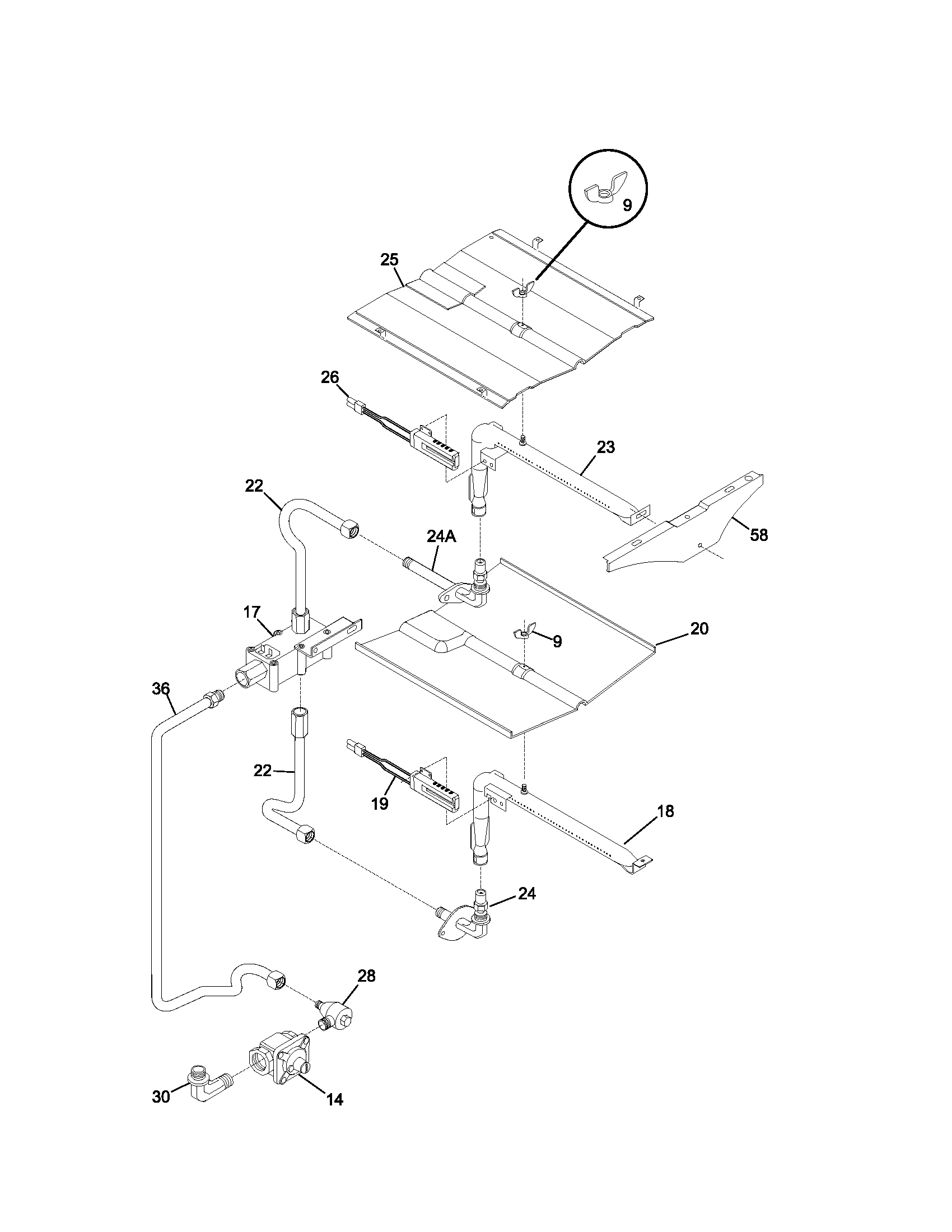 Kenmore 79030479400 burner diagram