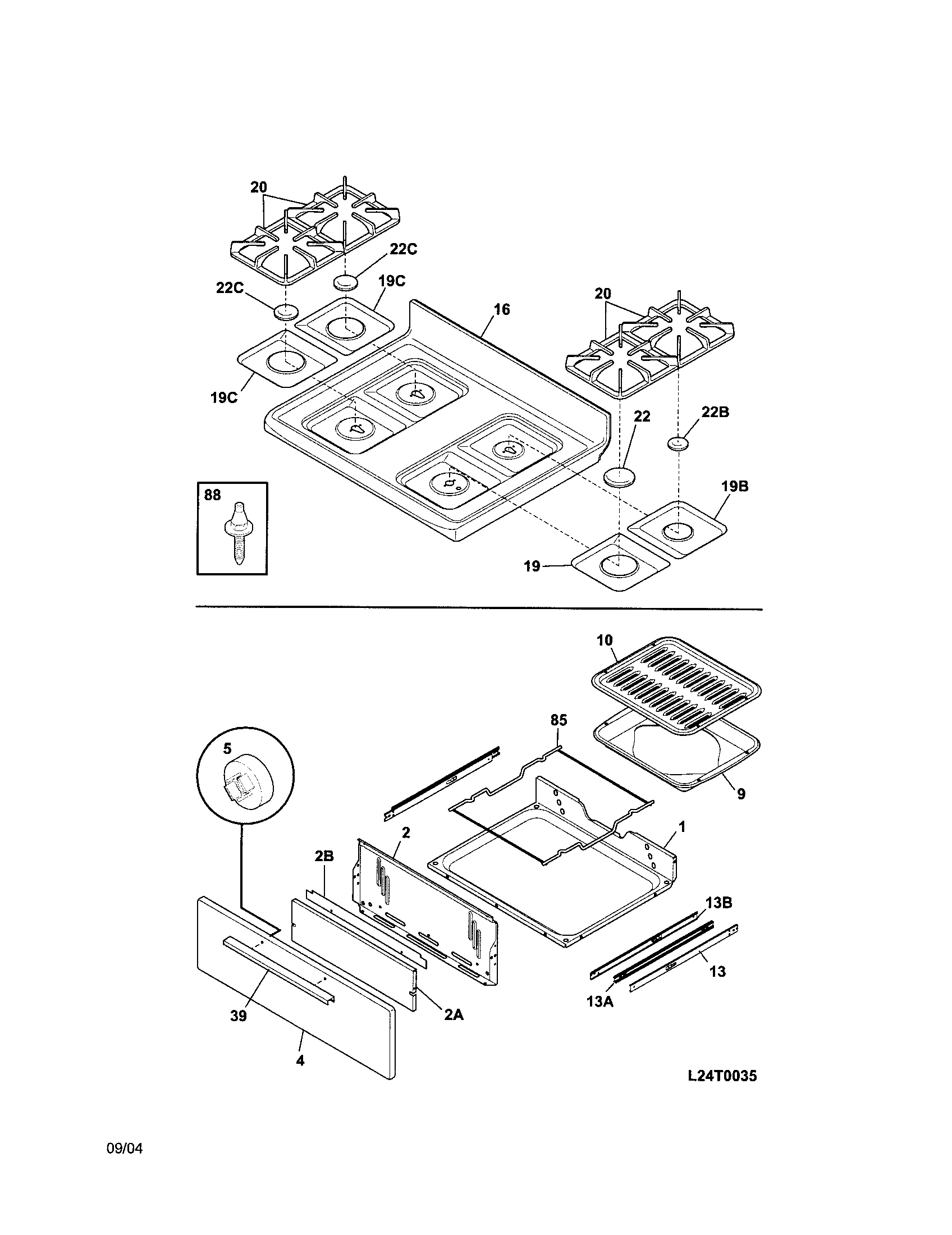 Kenmore 79071521400 top/drawer diagram