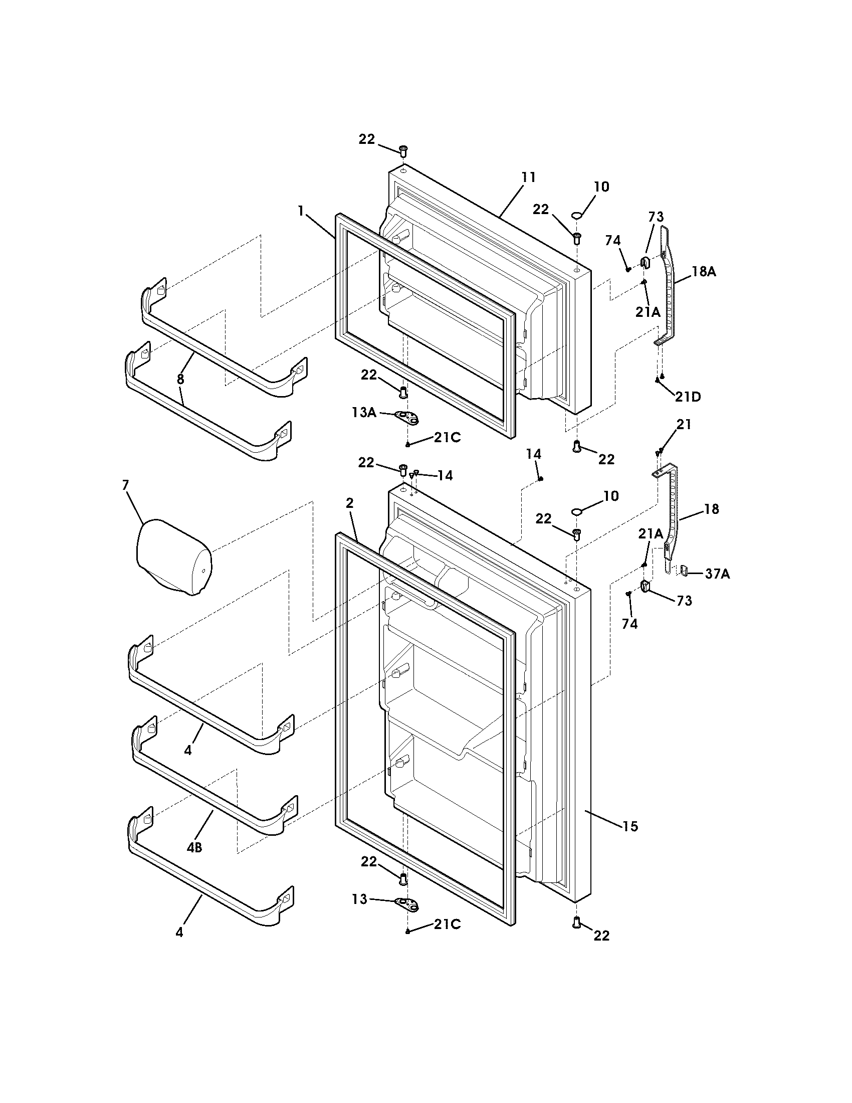 Kenmore 25360889401 door diagram