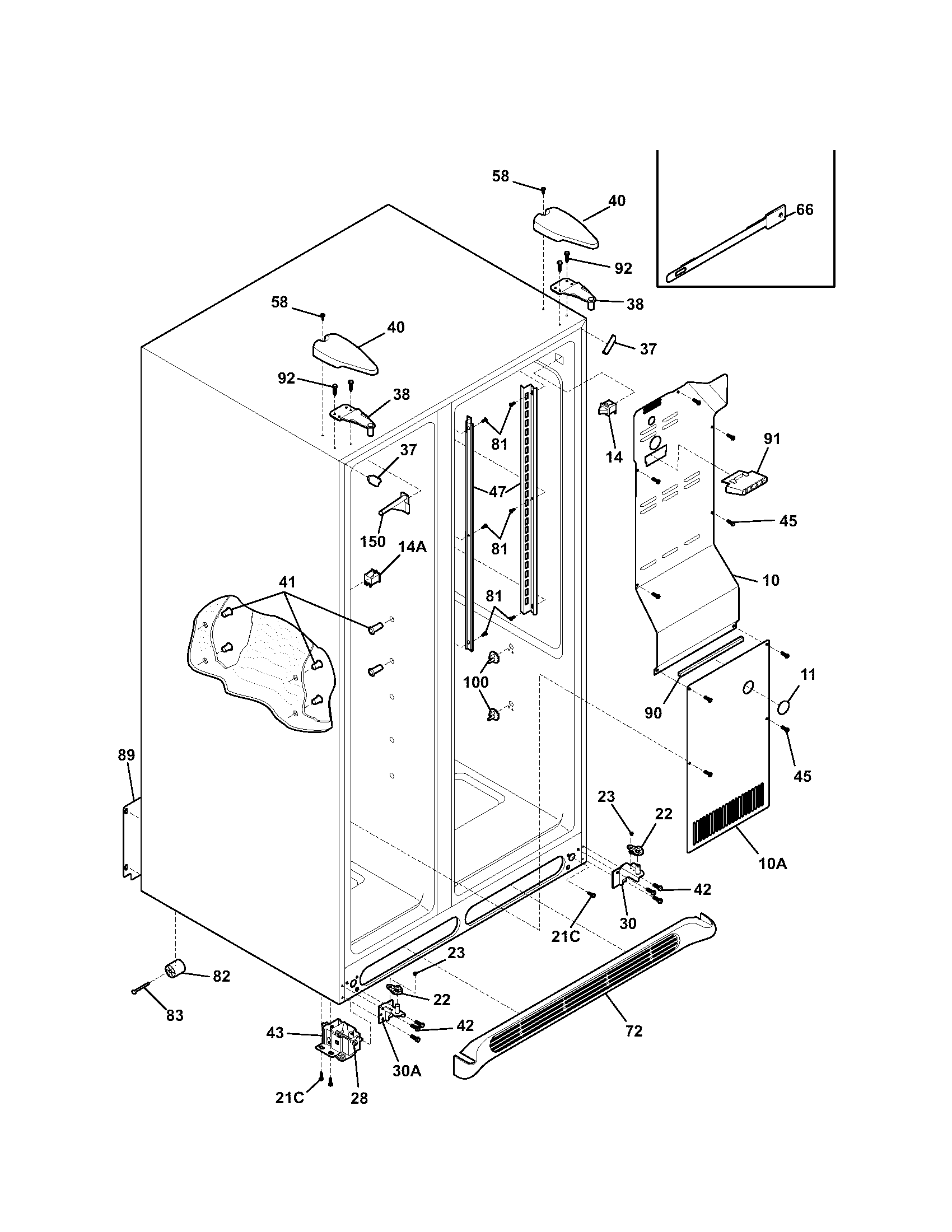 Kenmore 25354363405 cabinet diagram