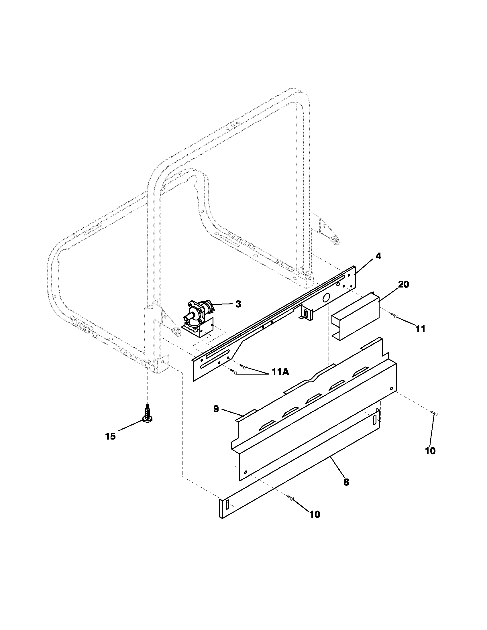 Frigidaire GLD3450RDQ0 frame diagram