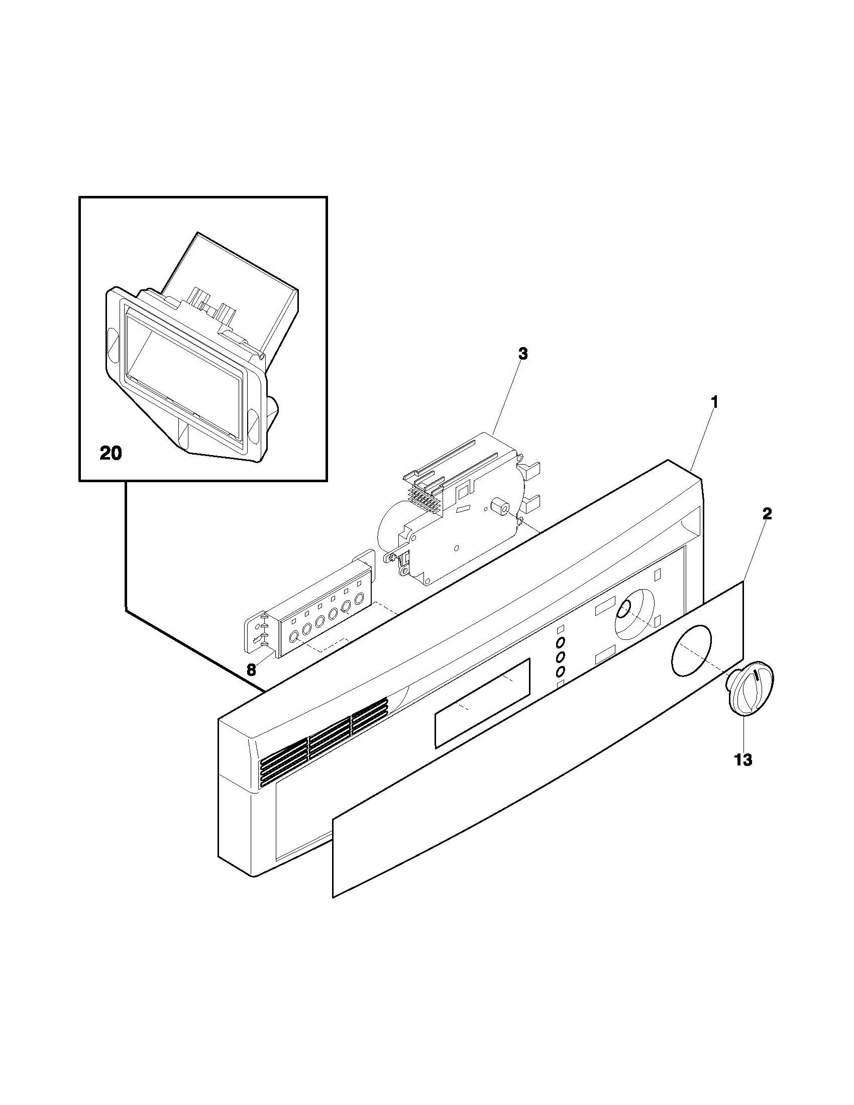 Frigidaire FDBB540DB0 control panel diagram