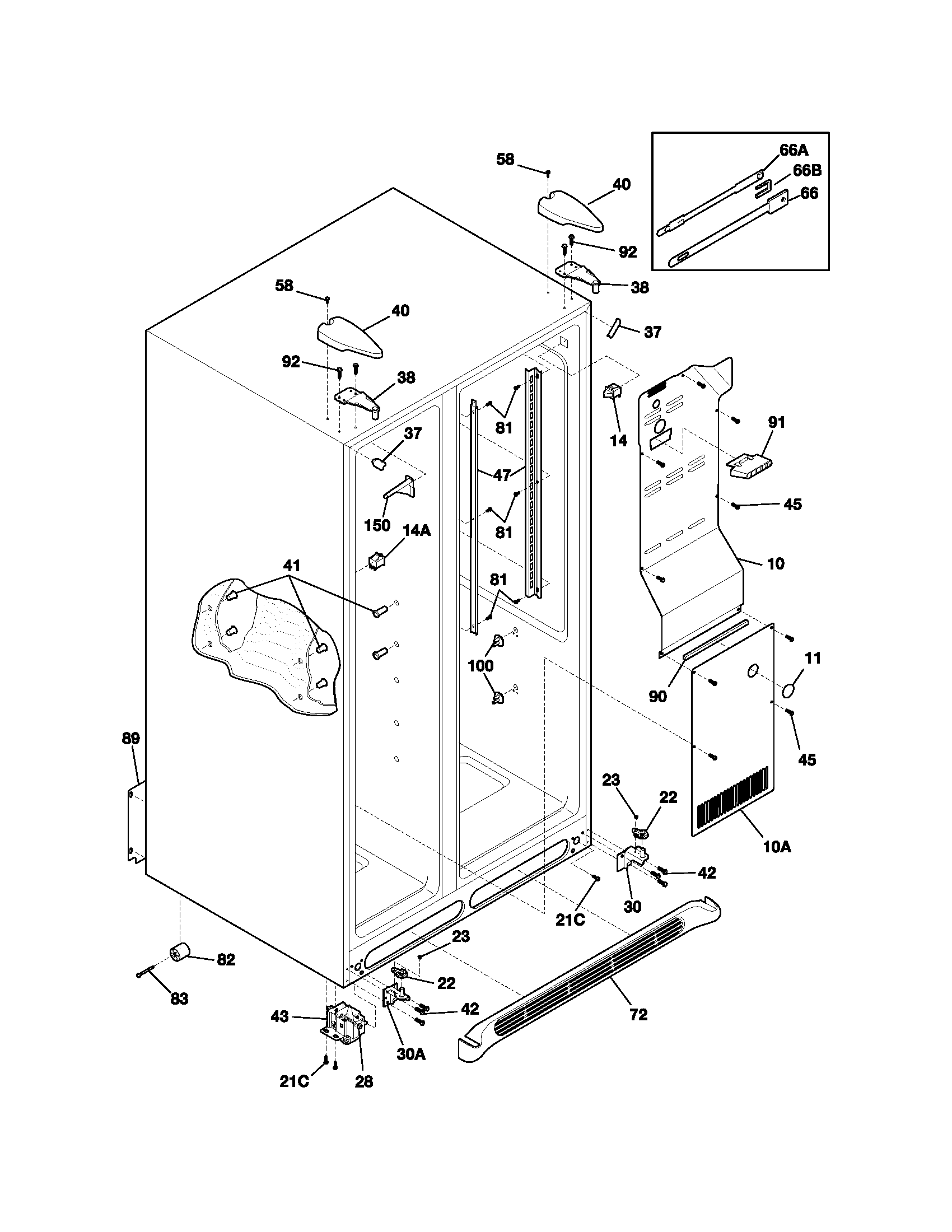 Frigidaire GS26HSZDPB1 cabinet diagram