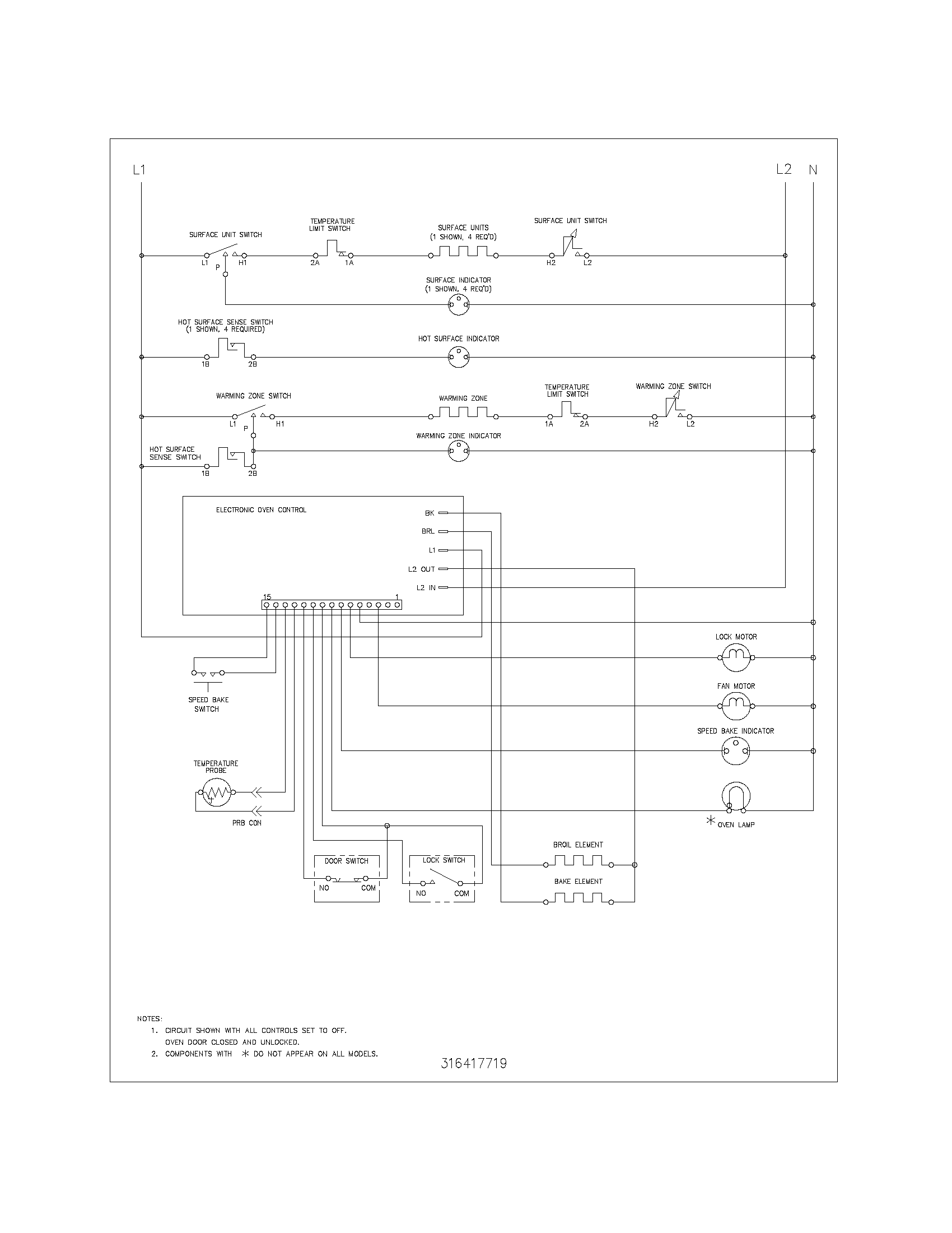 Frigidaire GLEFS79DQA wiring schematic diagram