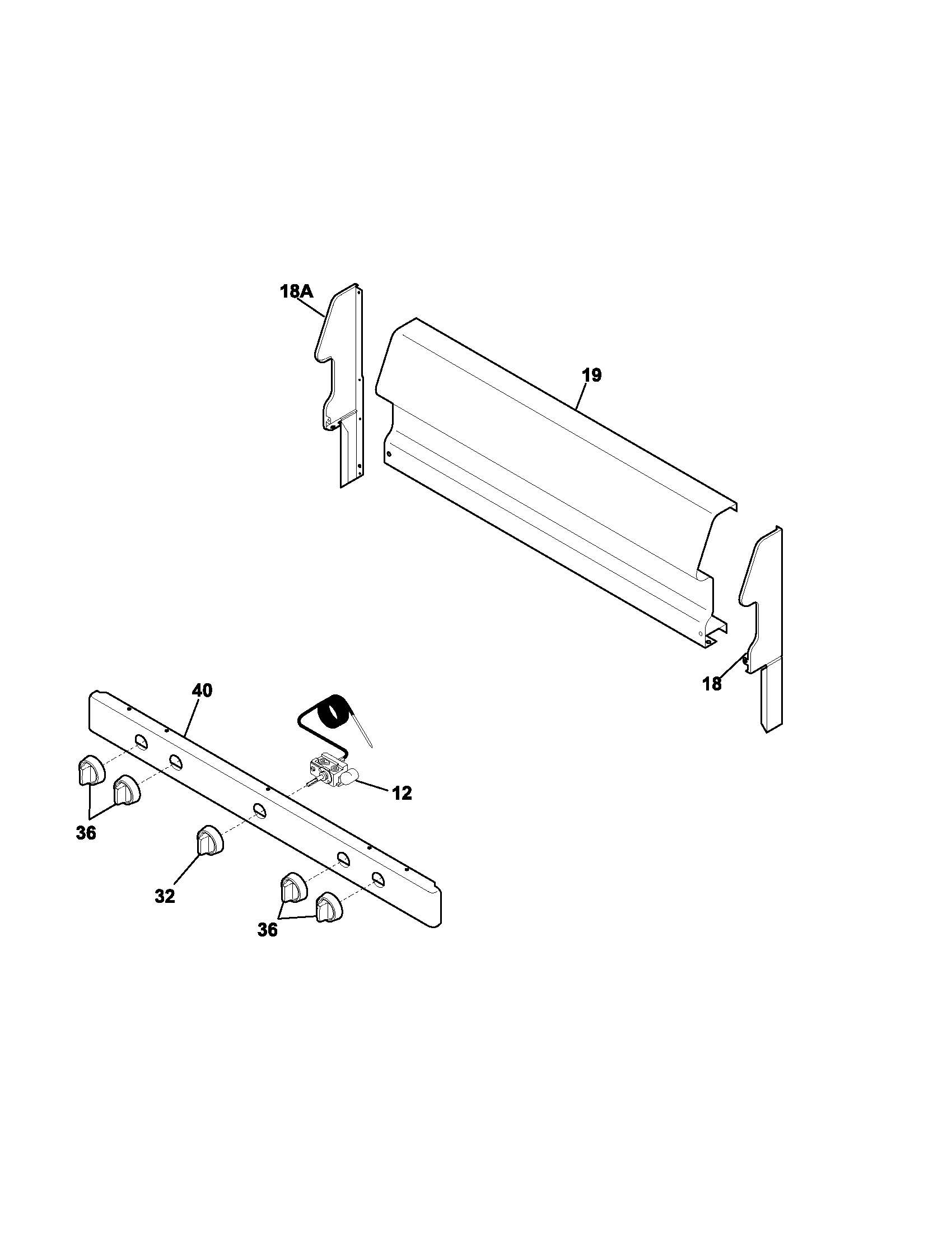 Frigidaire FPF312DSB backguard diagram