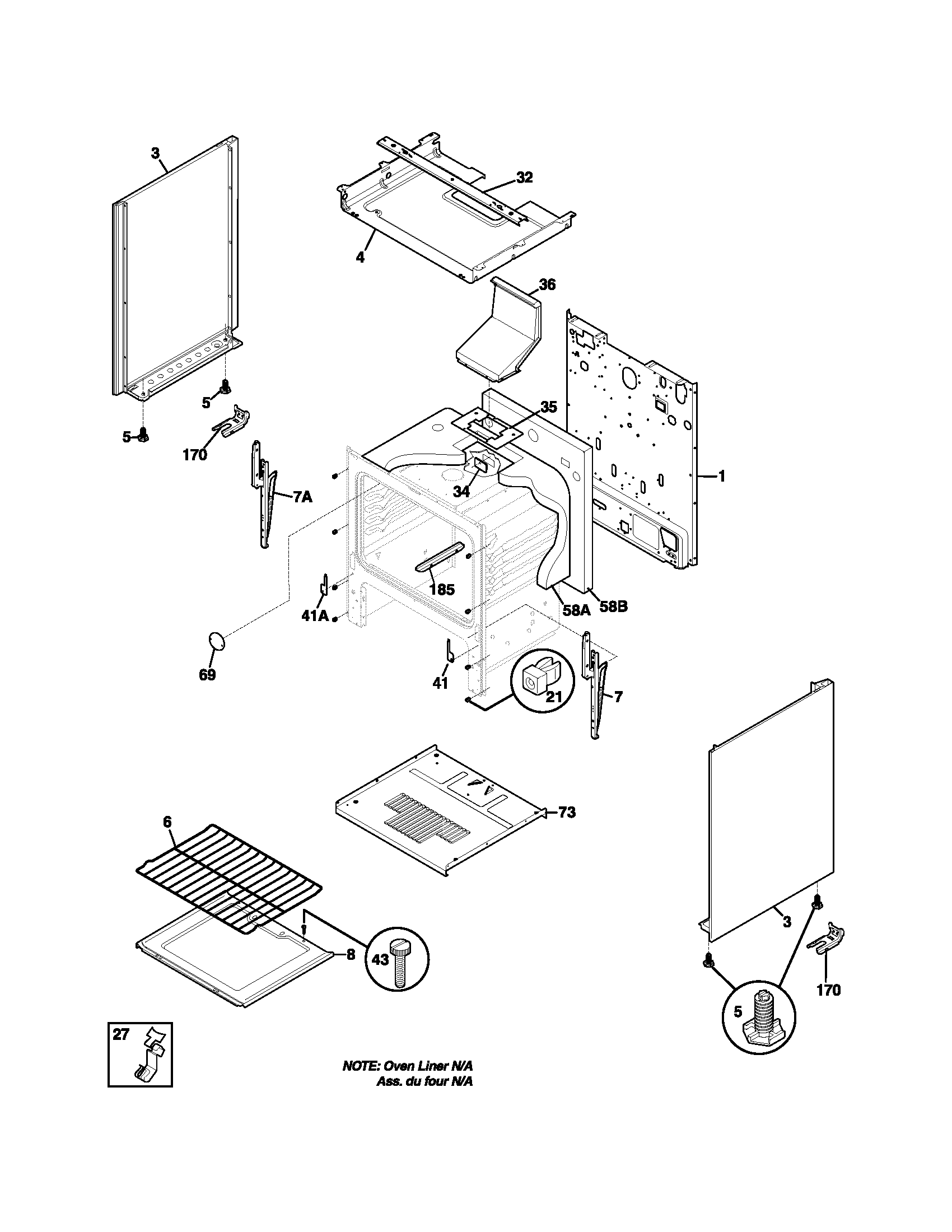 Frigidaire FPF312DSB body diagram