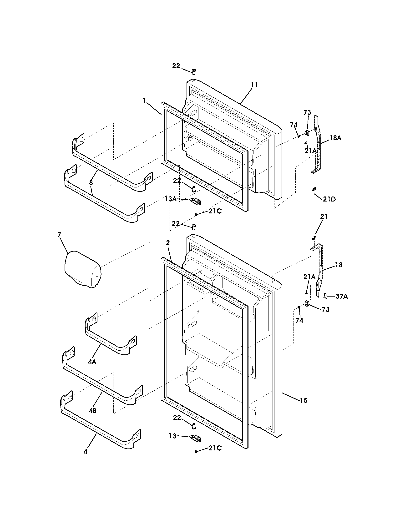 Kenmore 25360523304 door diagram