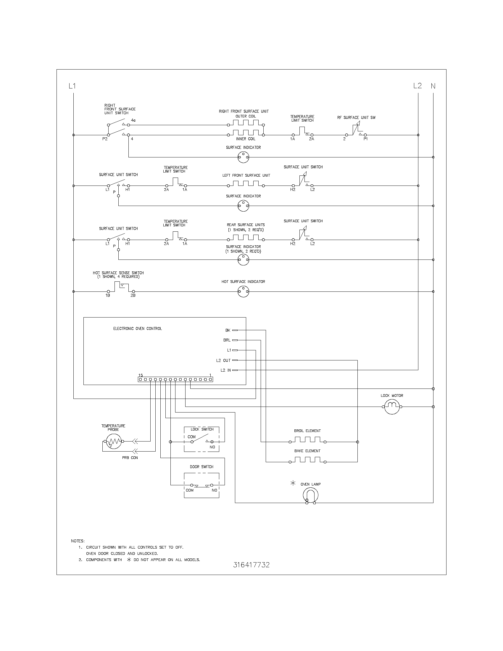 Frigidaire GLEF369DBA wiring schematic diagram