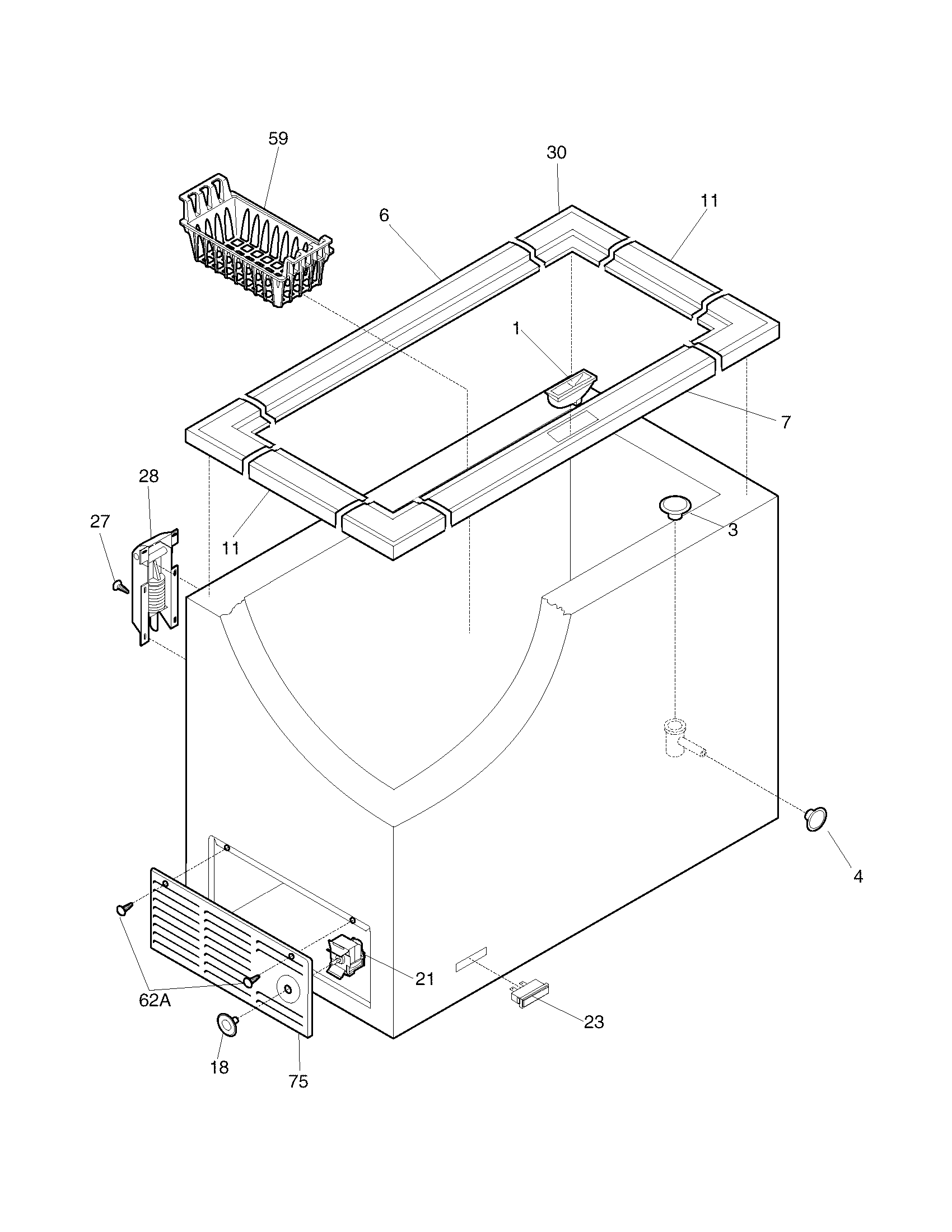 Frigidaire LFFC0924DW1 cabinet diagram