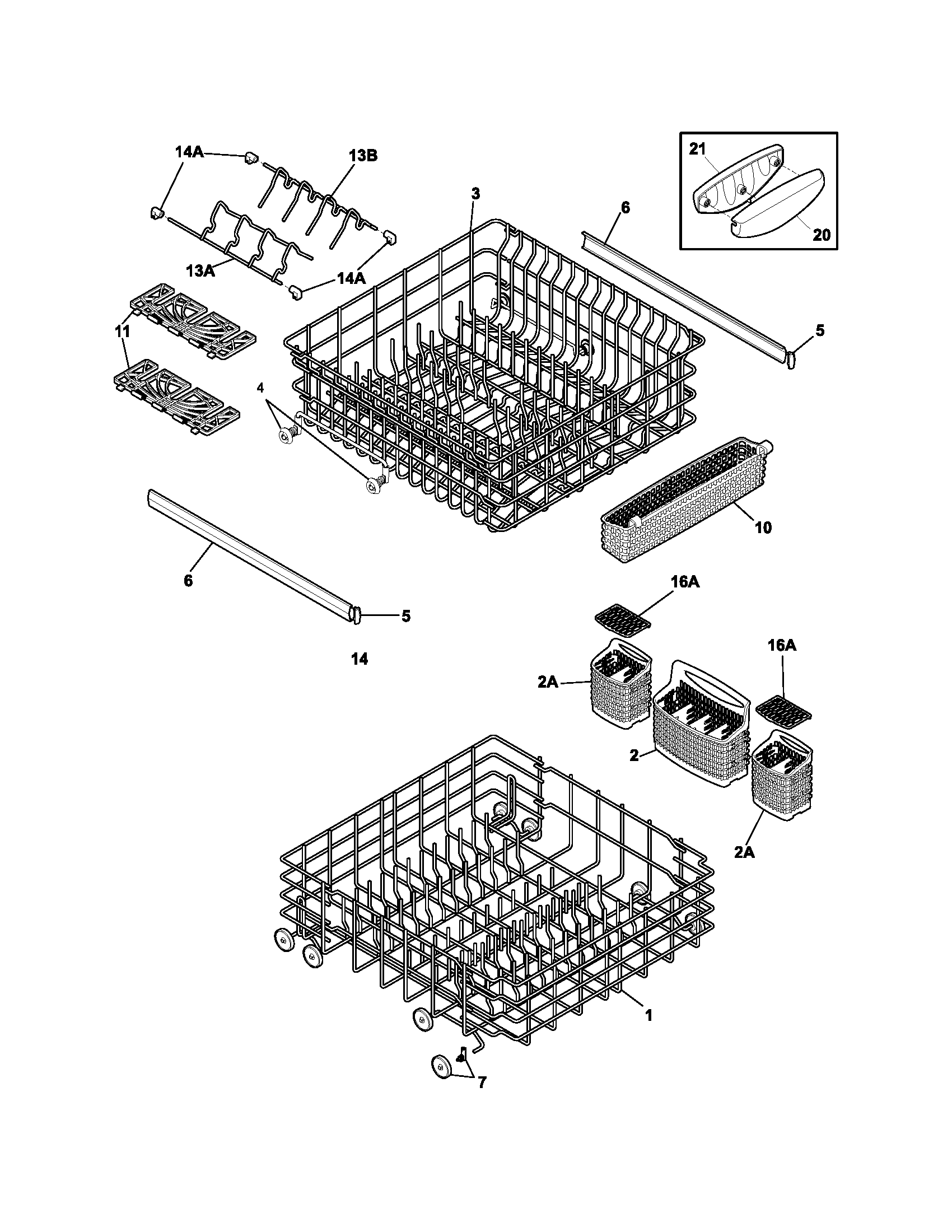 Frigidaire GLD2250RDB0 racks diagram