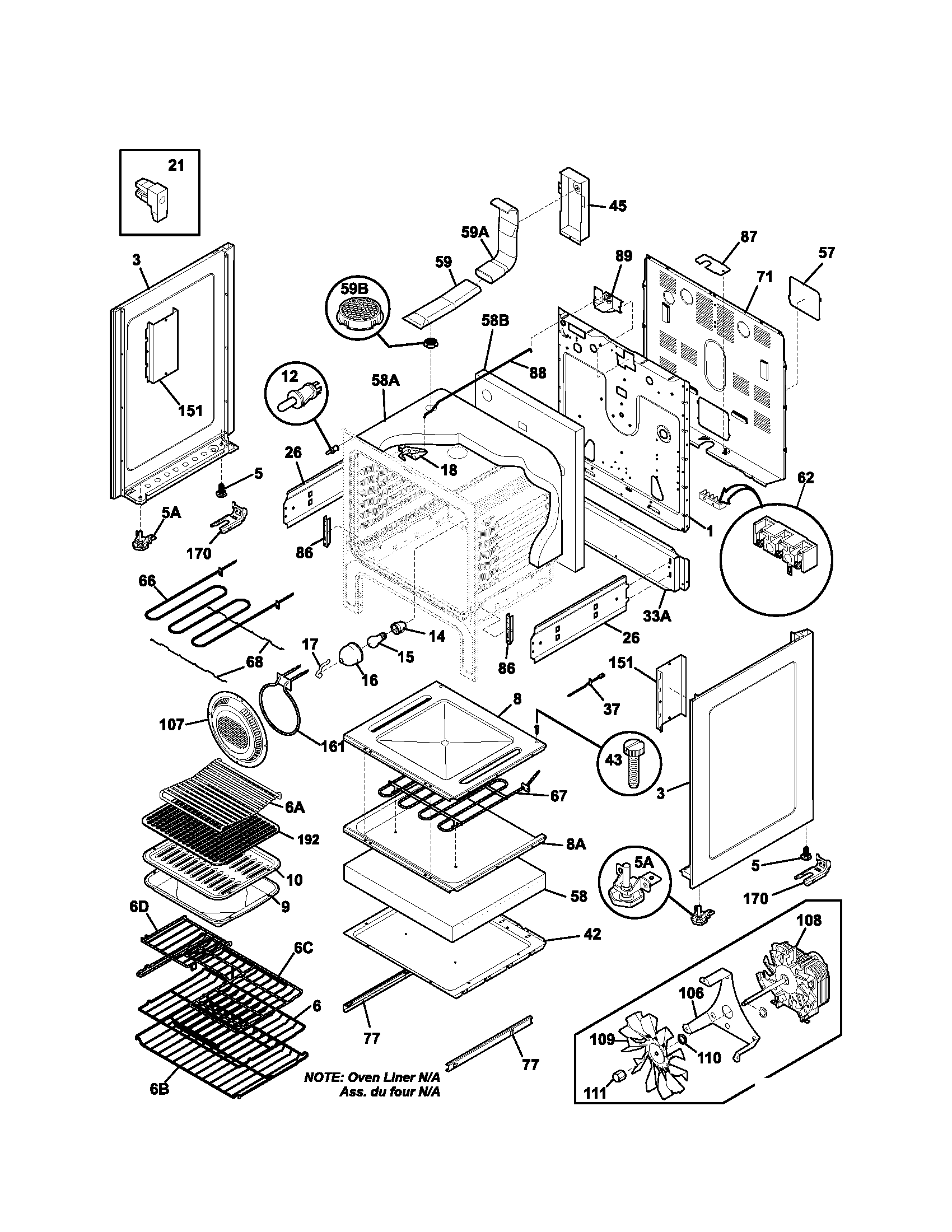 Kenmore Elite 79099122401 body diagram