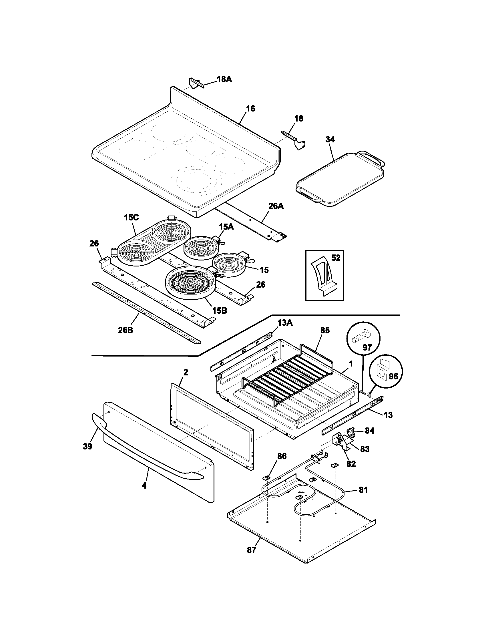 Kenmore Elite 79099122401 top/drawer diagram