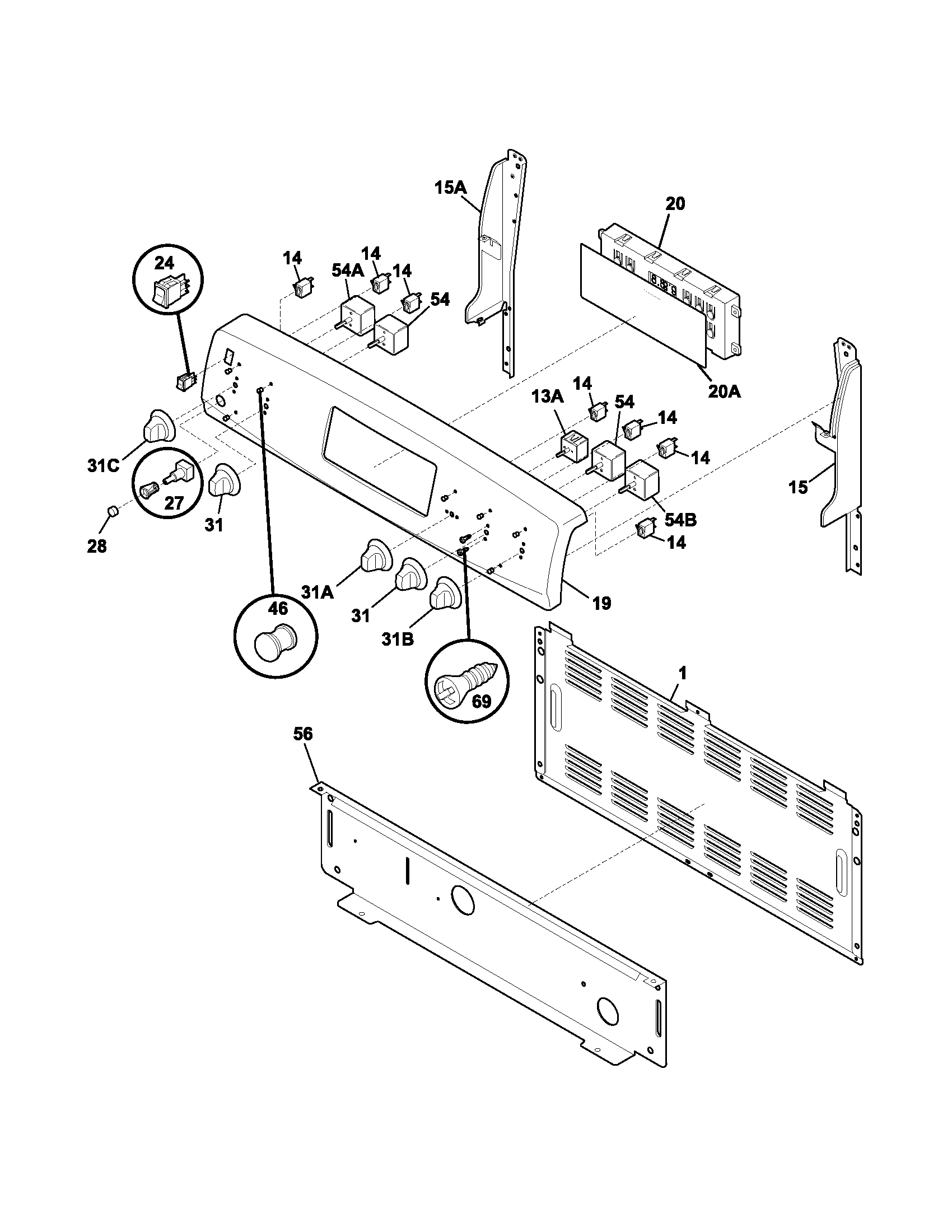 Kenmore 79096222401 backguard diagram
