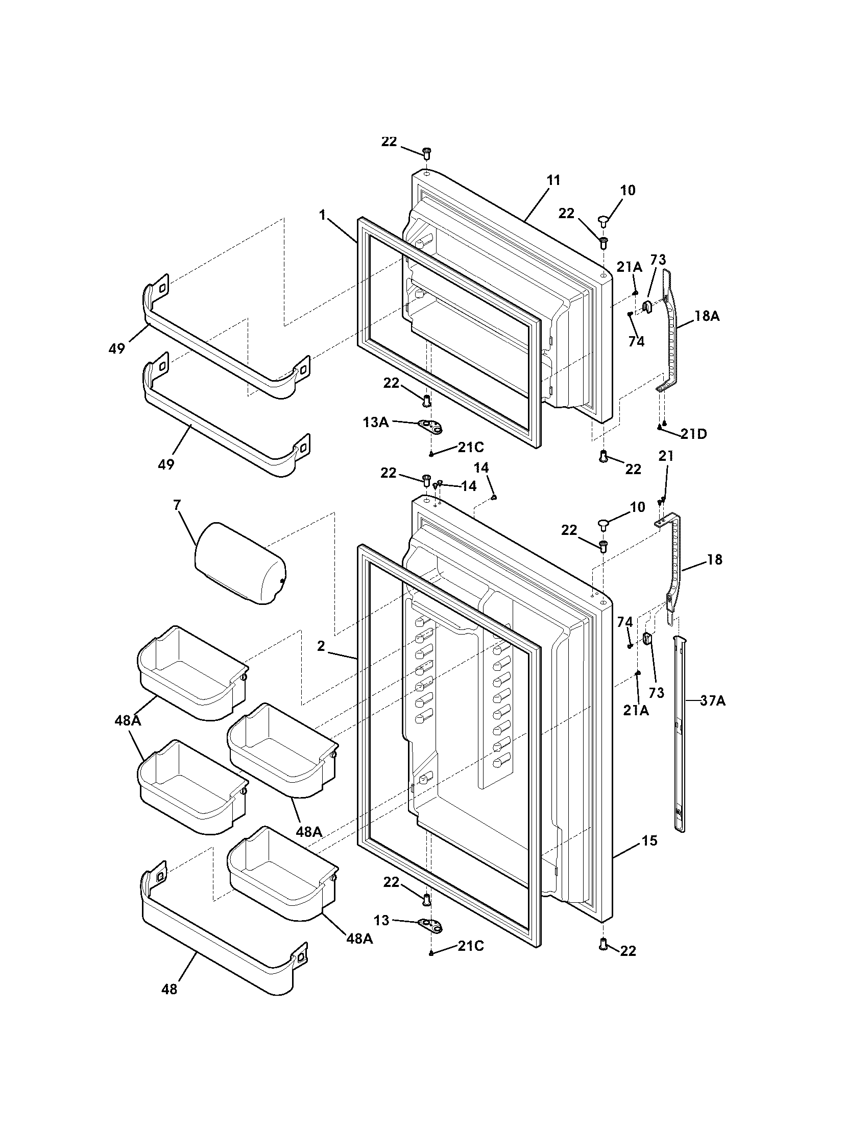 Kenmore 25364154403 door diagram