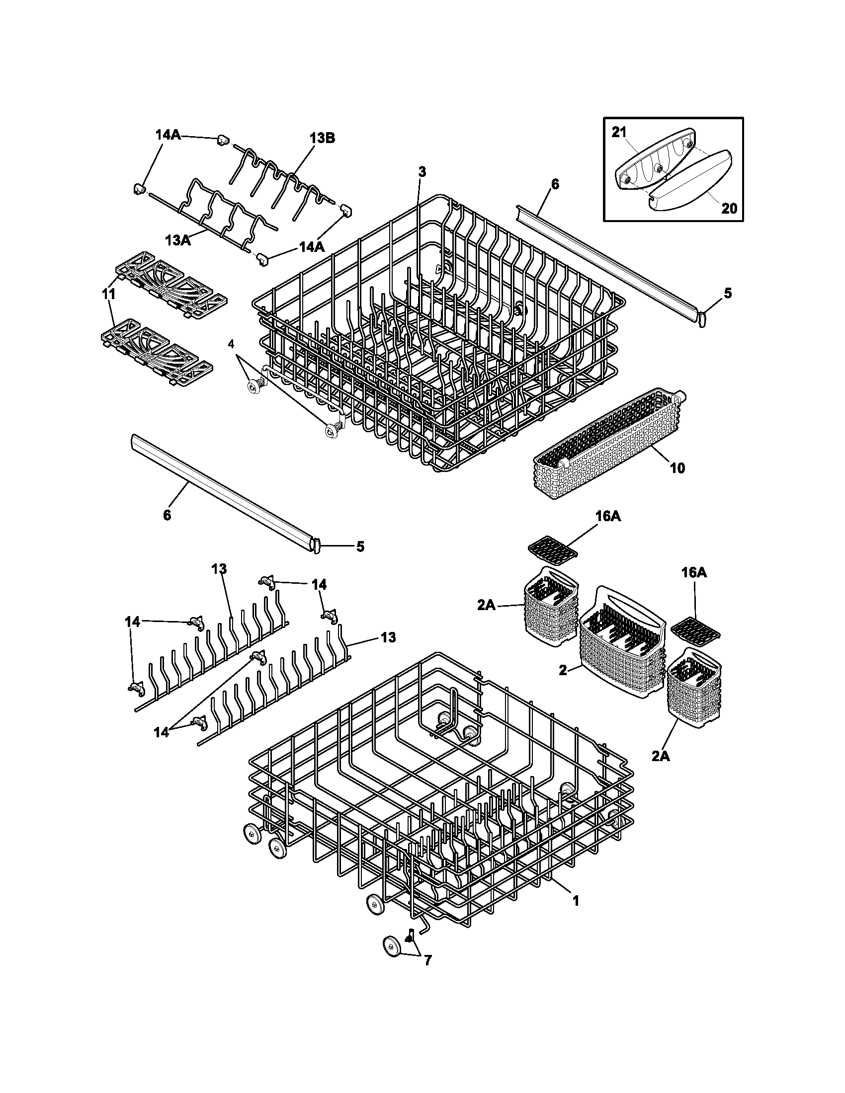 Frigidaire FDBB1940DB0 racks diagram