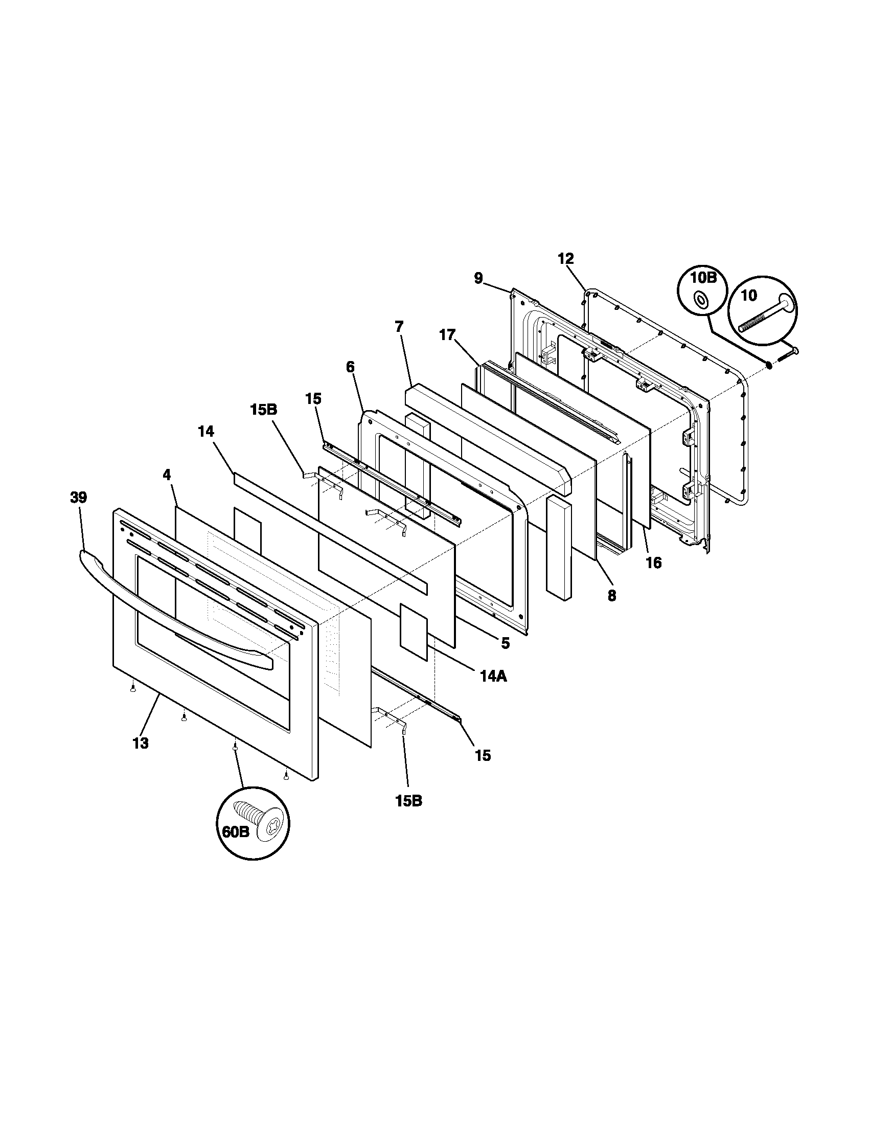 Frigidaire FEF366CCF door diagram