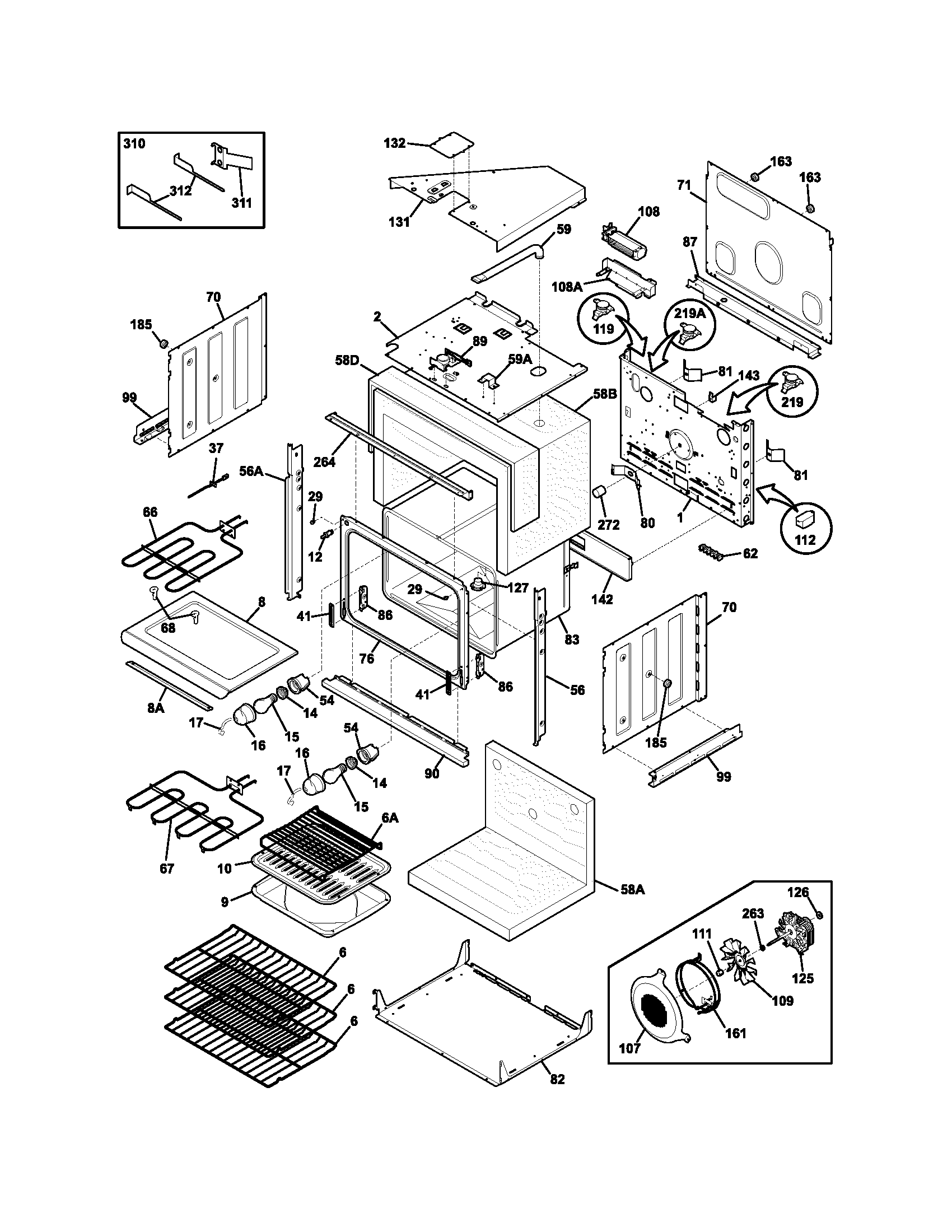 Frigidaire GLEB30S9DBA body diagram