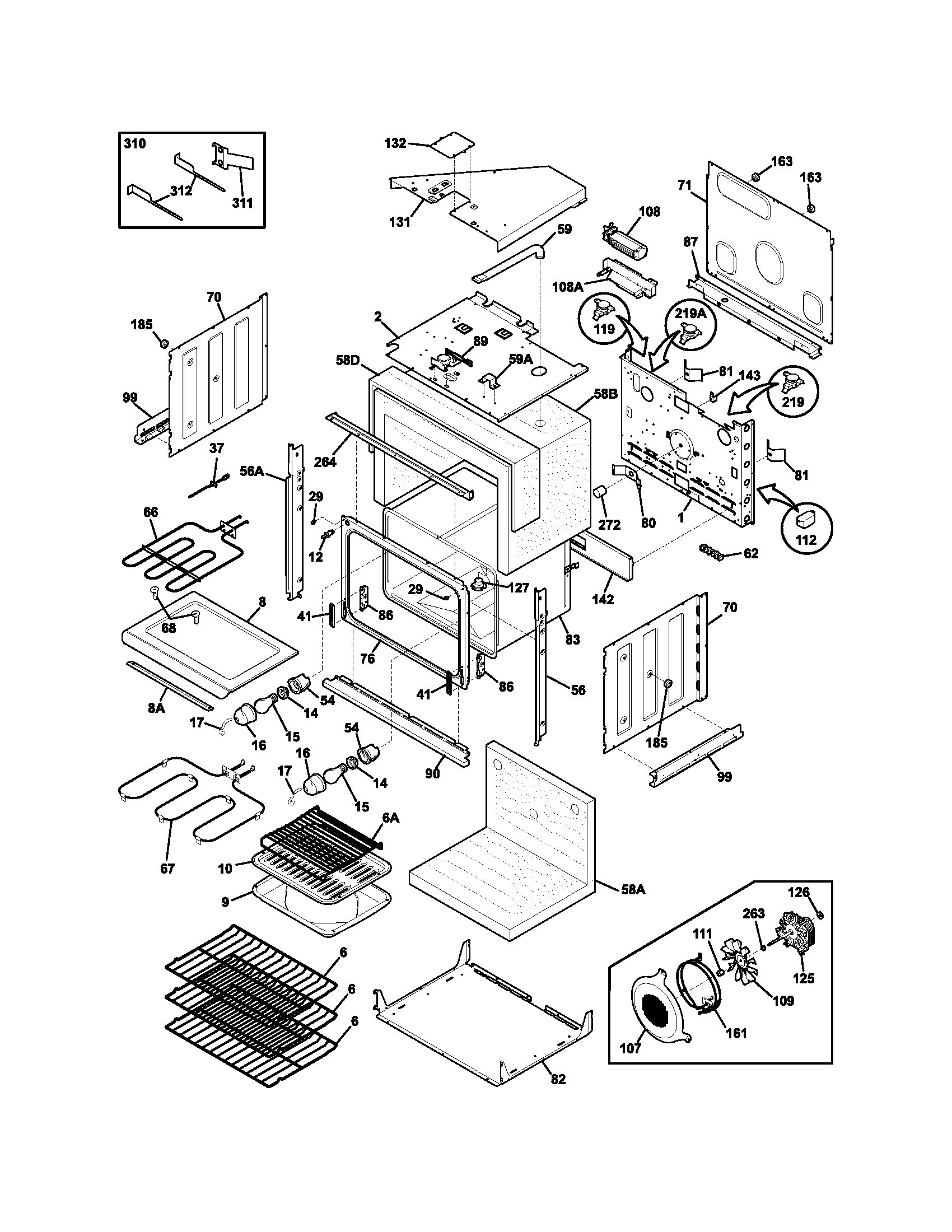 Frigidaire PLEB30S9DCA body diagram