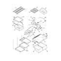 Frigidaire GLRT217TDW0 shelves diagram