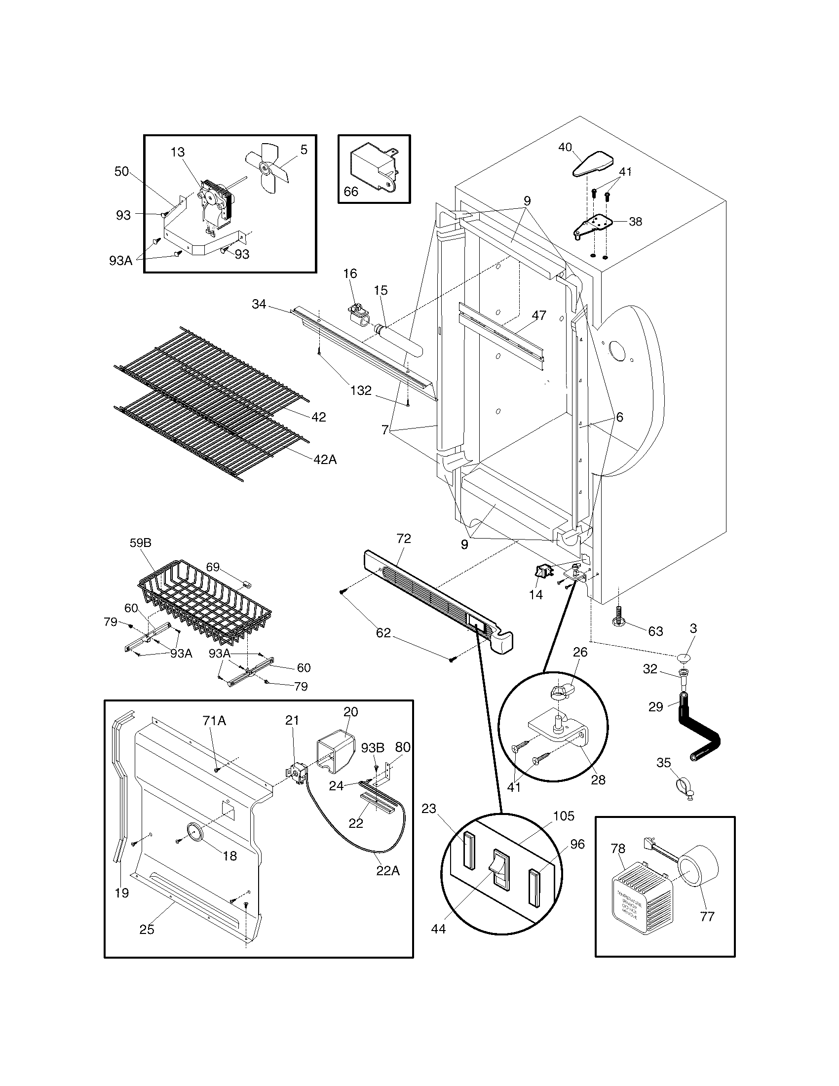 Frigidaire LFFH1767DW0 cabinet diagram