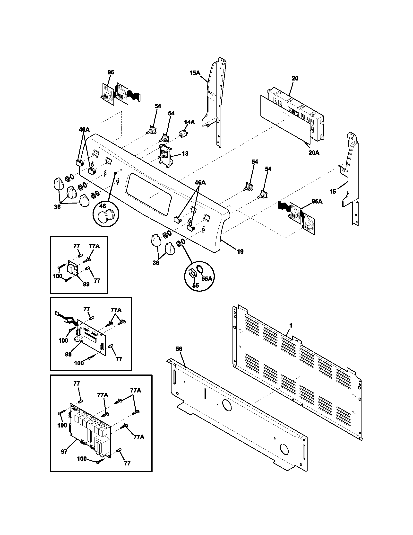 Frigidaire GLEFM397DSA backguard diagram