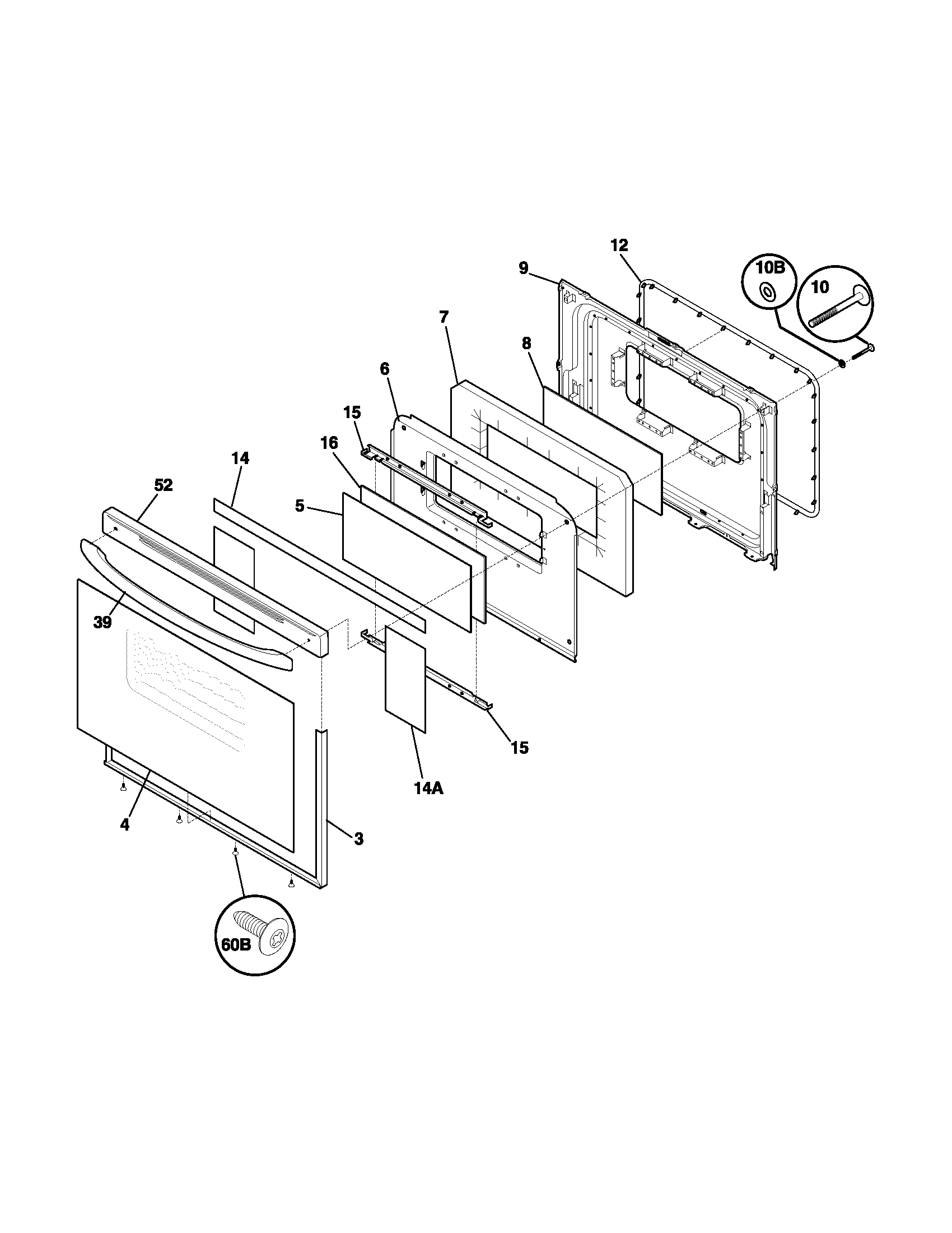 Frigidaire FGF355ASH door diagram