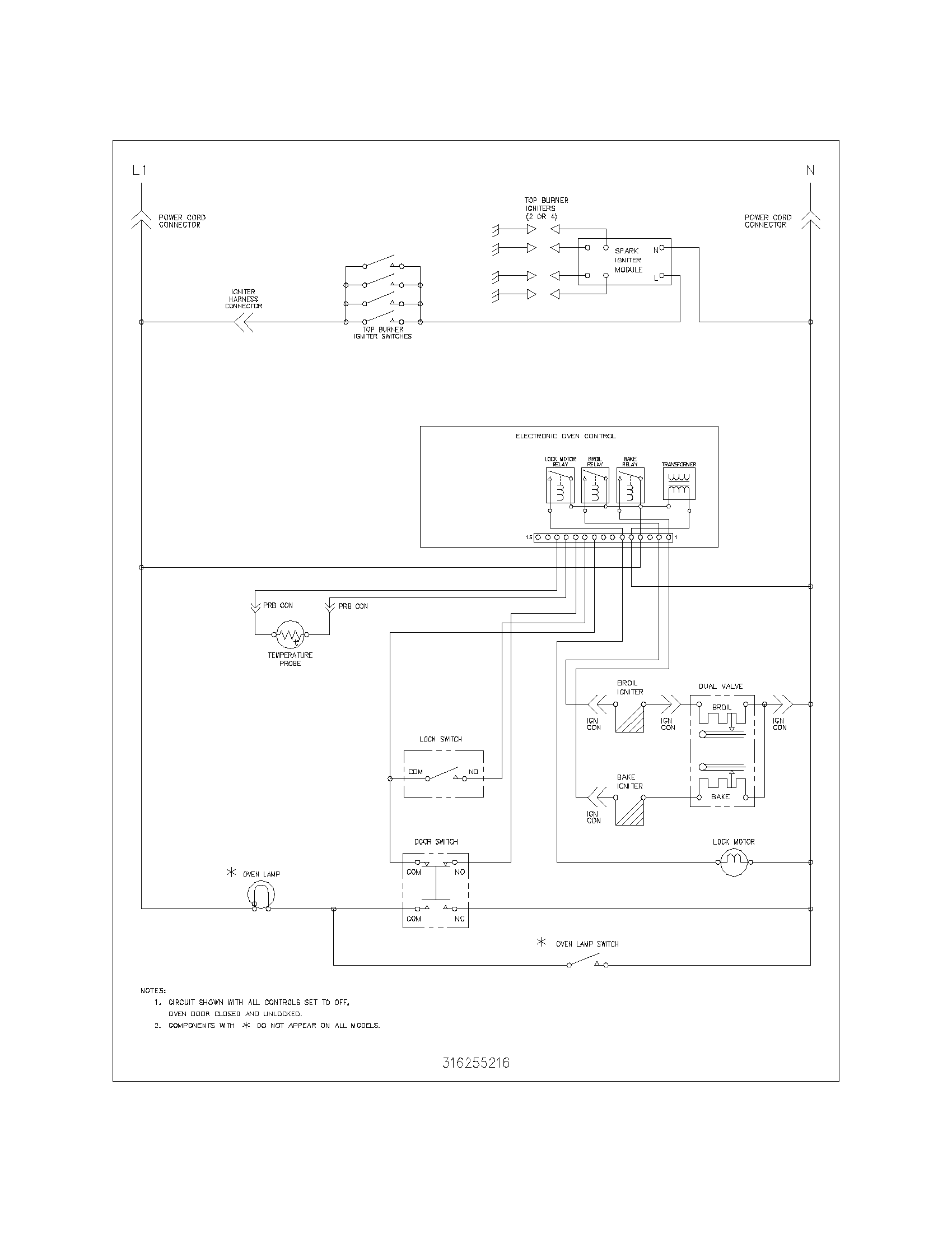 Frigidaire FGF366CQF wiring schematic diagram