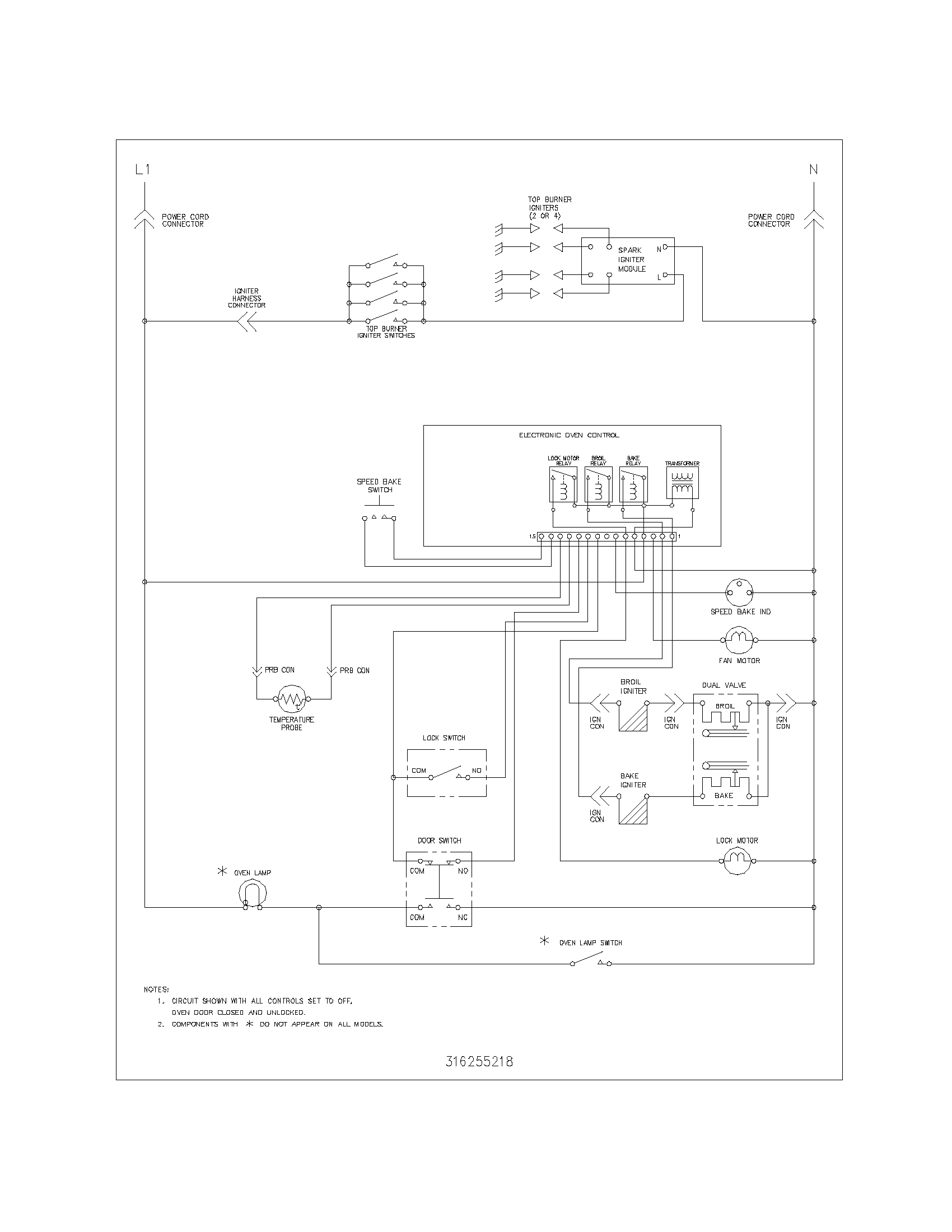 Frigidaire FGFL77ASJ wiring schematic diagram