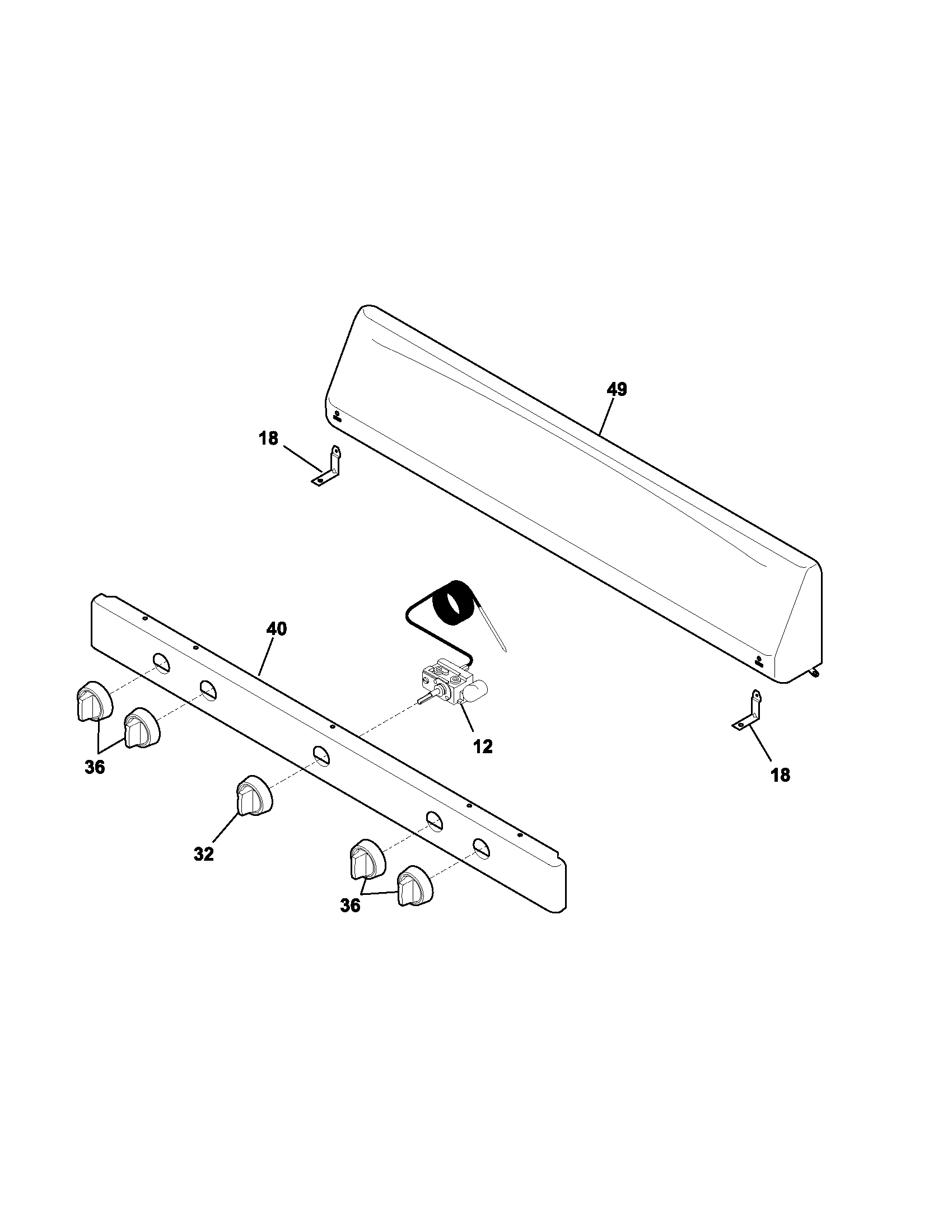 Frigidaire FPF303CWD backguard diagram