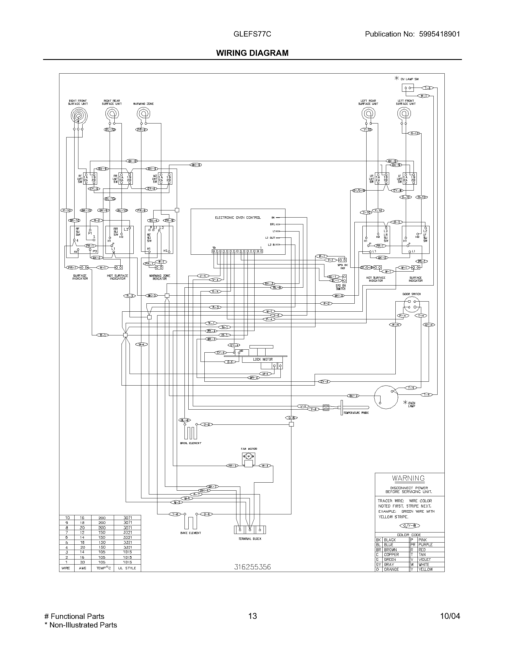 Frigidaire GLEFS77CBD wiring diagram diagram