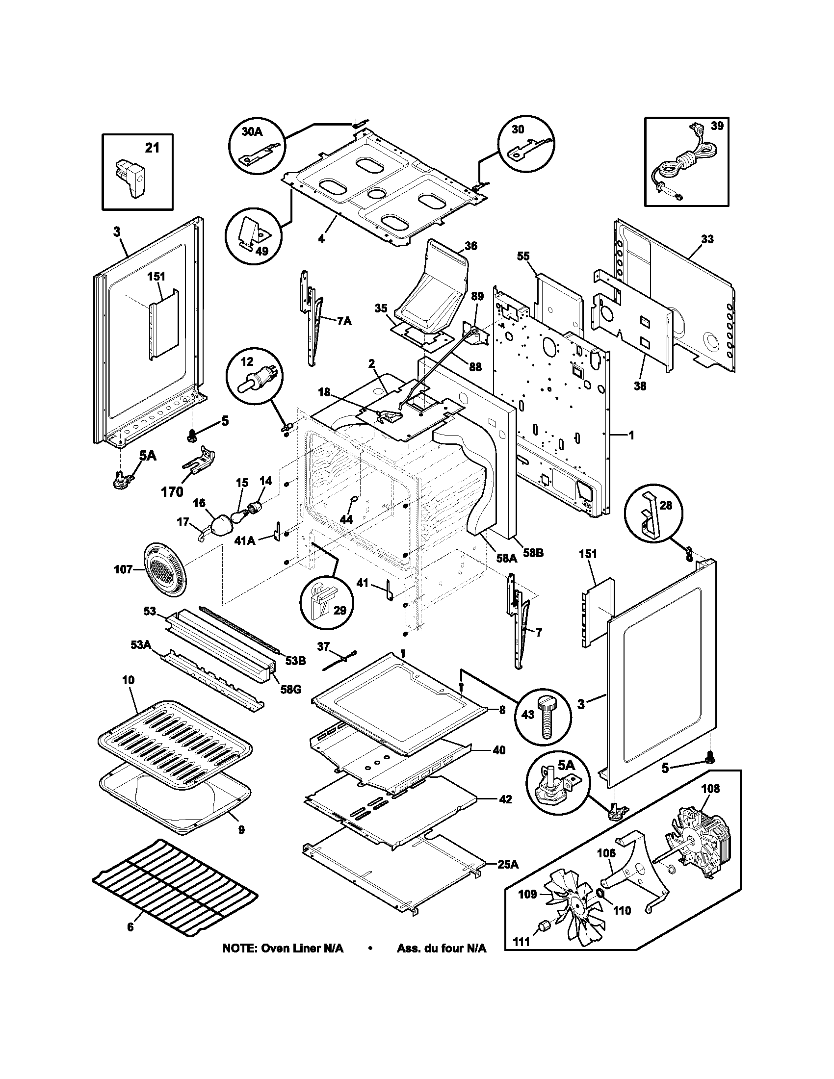 Frigidaire GLGF377CQE body diagram
