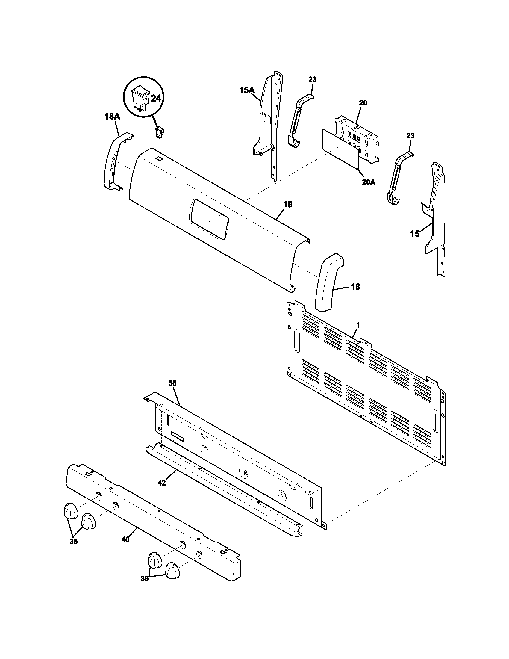 Tappan TGF336ASG backguard diagram