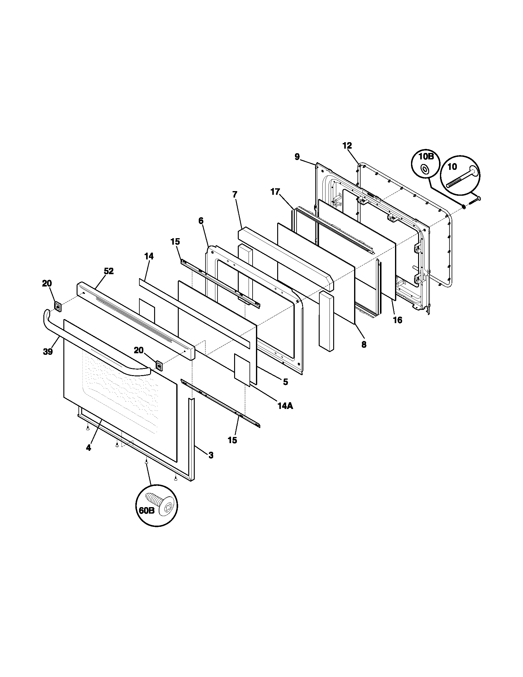 Frigidaire FEFL74ASH door diagram