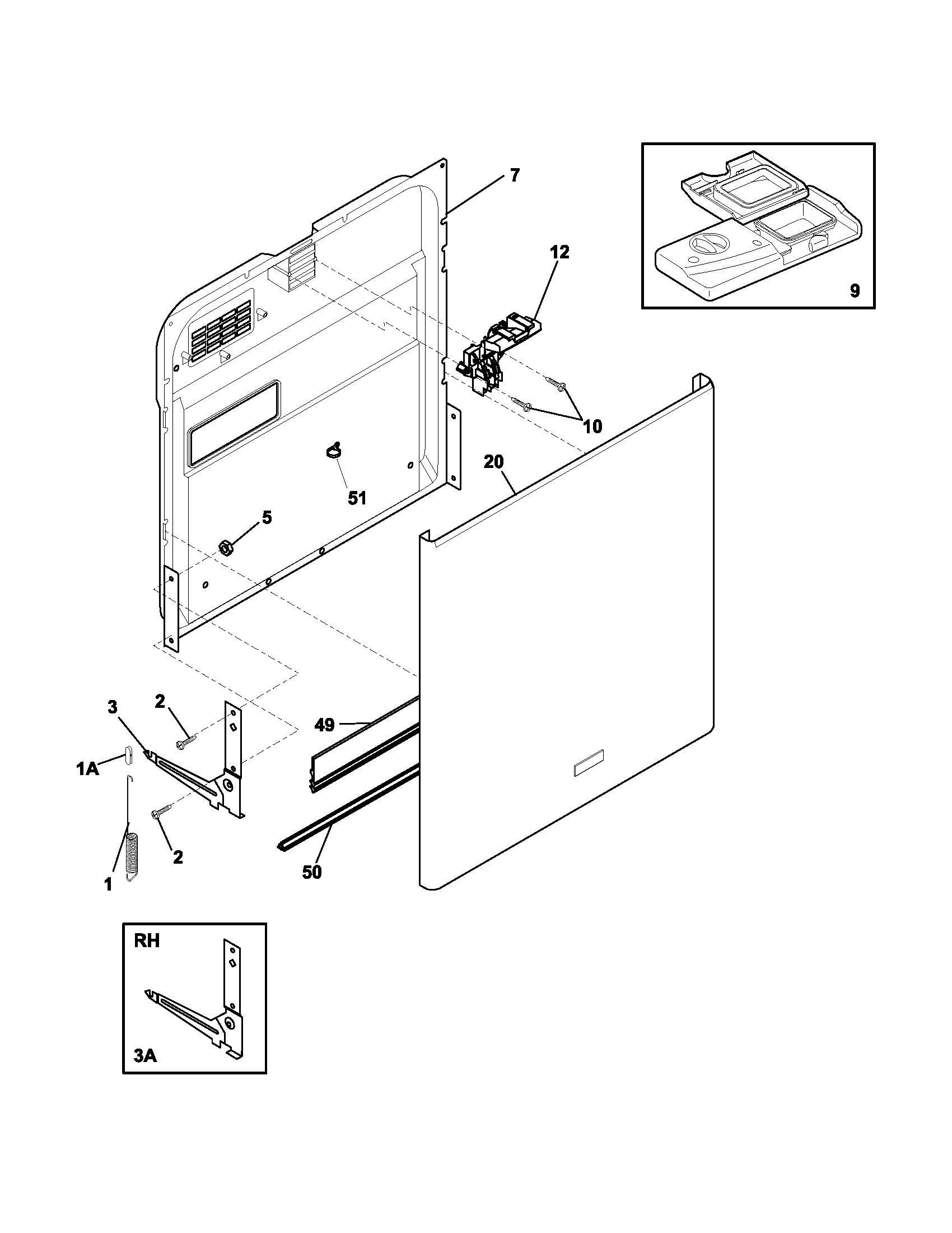 Frigidaire PLD3461RDC0 door diagram