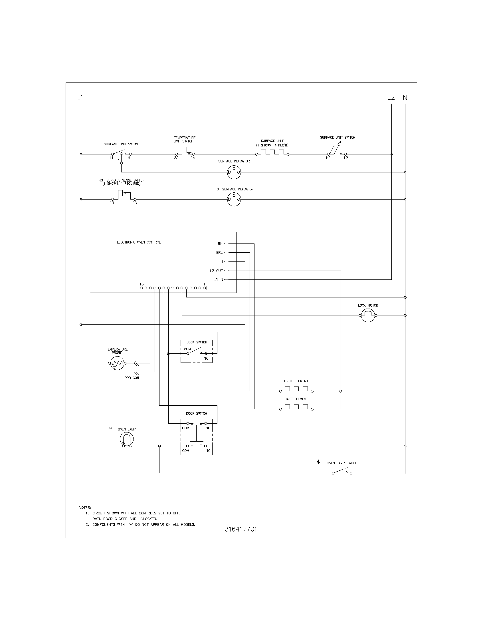 Frigidaire FEF364DSA wiring schematic diagram