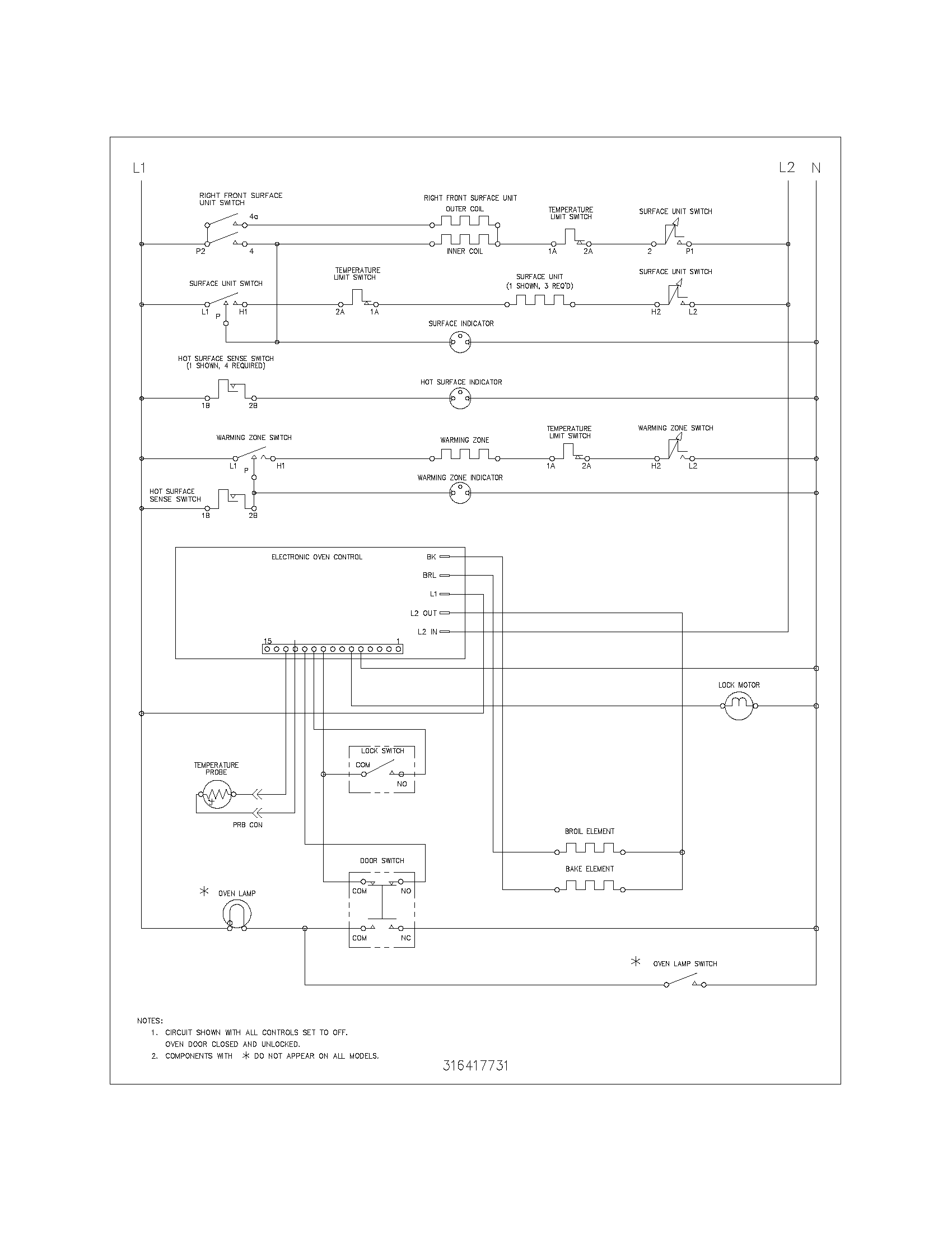 Frigidaire FEFL64DSB wiring schematic diagram