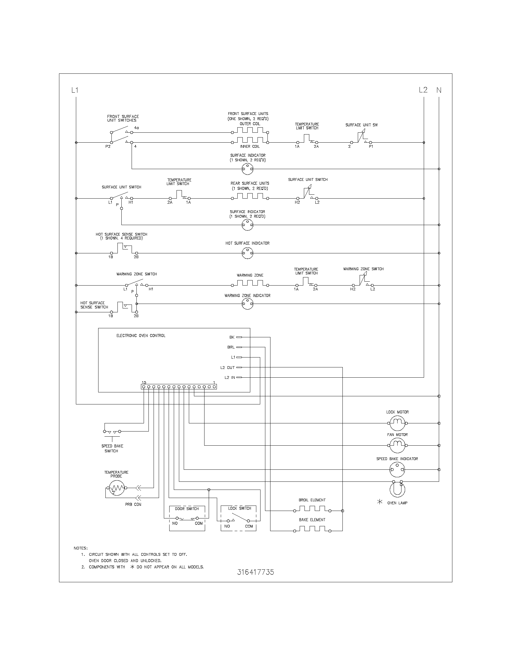 Frigidaire GLEF379DQA wiring schematic diagram