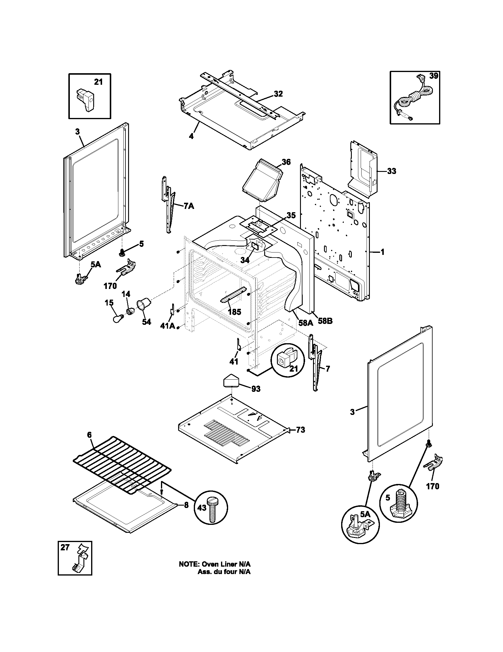 Tappan TGF317DUA body diagram